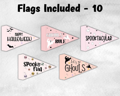 Halloween Flag, Child Play Wand, Halloween Photo Prop, Halloween Printable Party Flags, Halloween Wand, Kids Halloween Party, Trick or treat-New Listings -TheHustlingCatLady-Garlands, Flags & Bunting