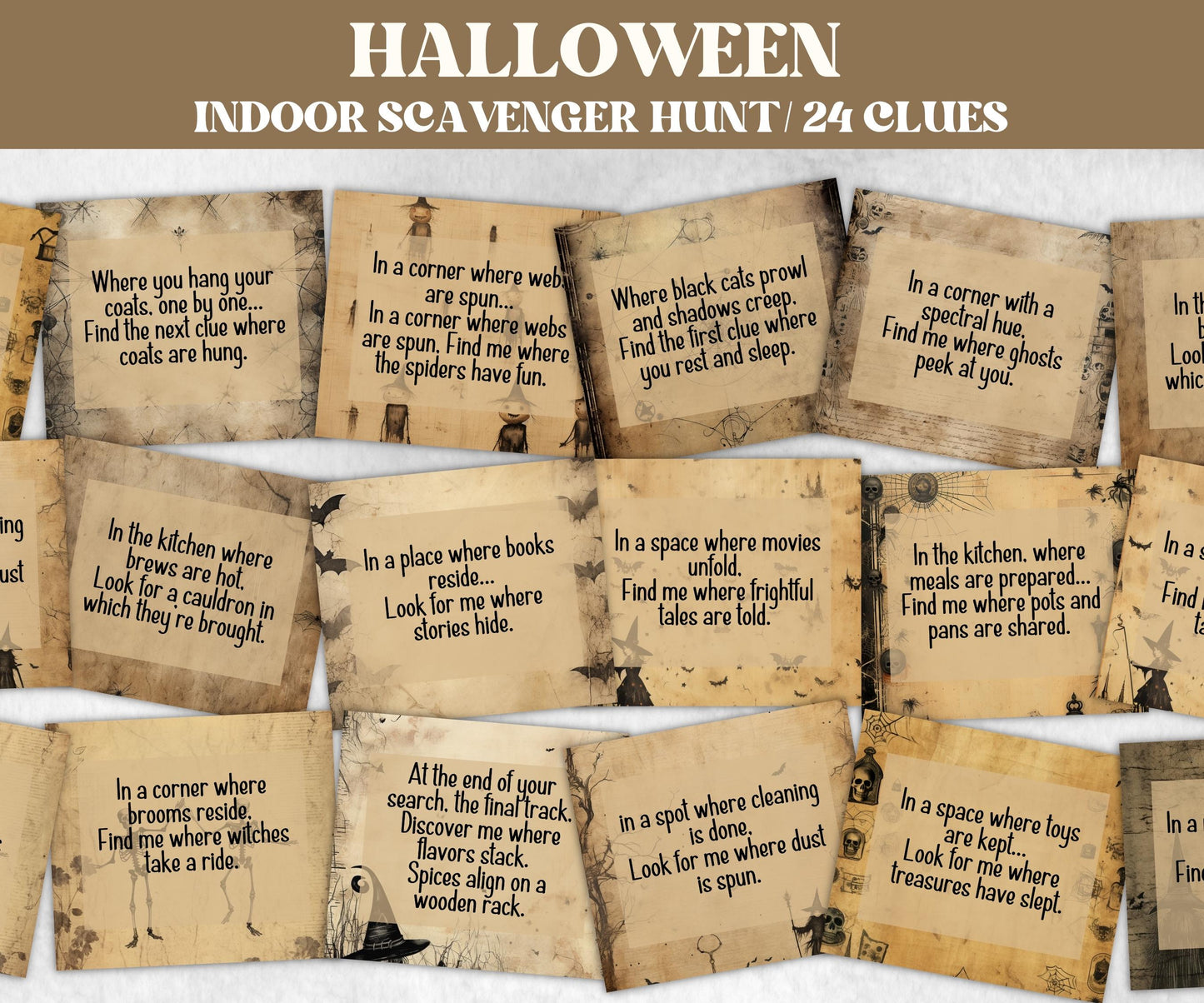 Scavenger hunt for kids, Indoor Halloween Scavenger Hunt, Kids and Teens, Halloween Party game, Halloween activity, Indoor games-Halloween Printables -TheHustlingCatLady-Party Games