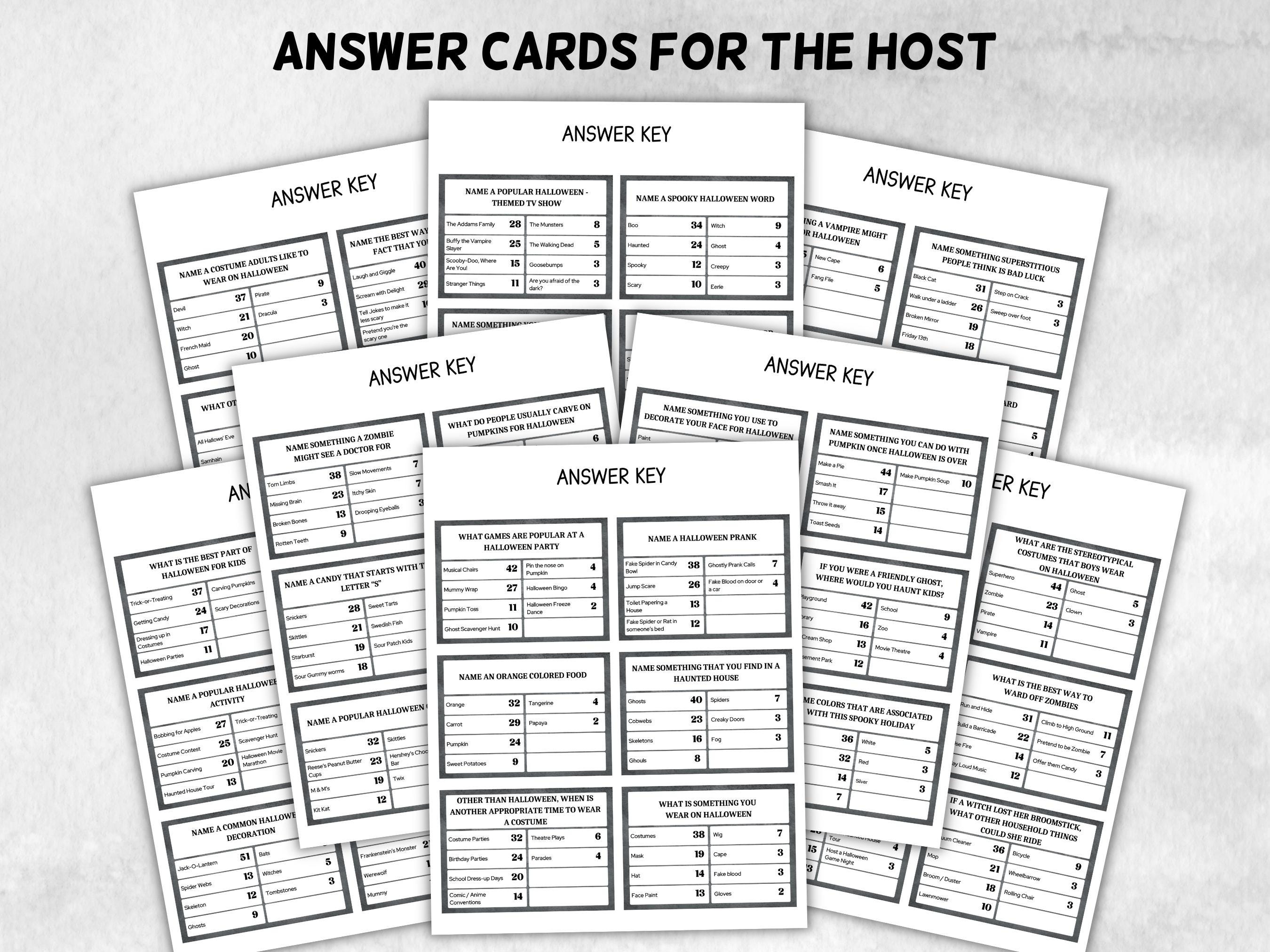 Adult Friendly Feud, Halloween Office Party Game, Family Game Night, Game For Kids, Friendly Feud, Family Friendly Quiz, Halloween Trivia,-New Listings -TheHustlingCatLady-Party Games