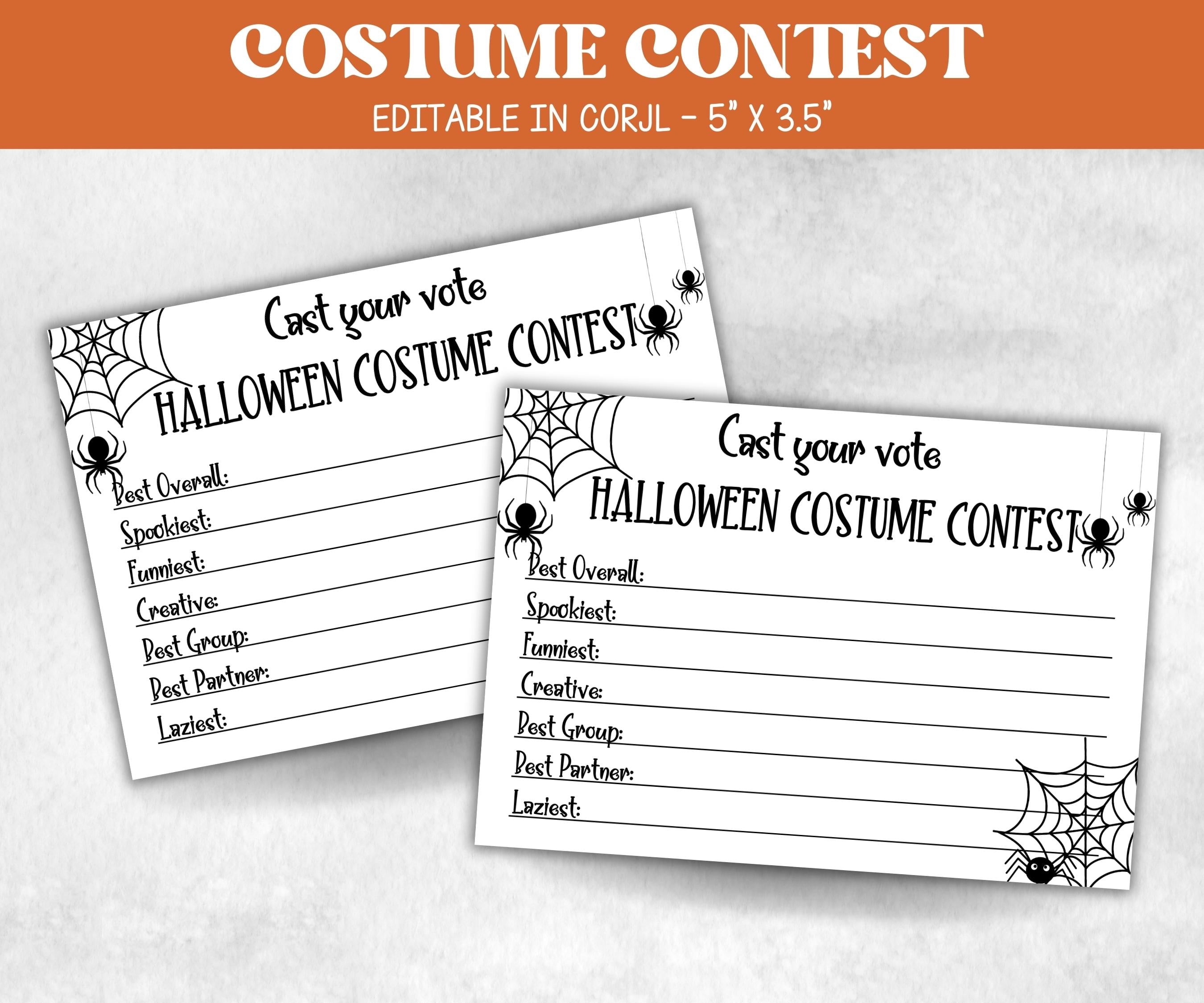 Halloween Costume Contest Cards, Halloween Ballot, Halloween Costume Party Game, Pumpkin Contest Voting Cards, Halloween Best Costume Award-New Listings -TheHustlingCatLady-Party Games