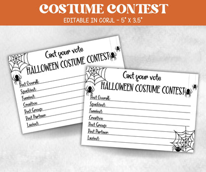 Halloween Costume Contest Cards, Halloween Ballot, Halloween Costume Party Game, Pumpkin Contest Voting Cards, Halloween Best Costume Award-New Listings -TheHustlingCatLady-Party Games