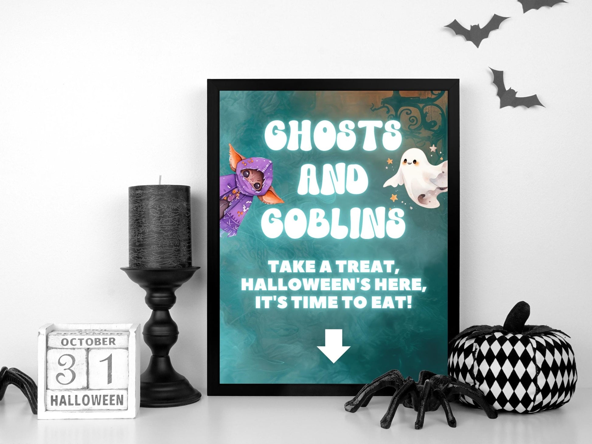 Ghosts Goblins Welcome sign, Trick Or Treat Sign, Halloween Treat Sign Printable, Do Not Disturb, Please Take One, Candy Station Sign, Favor-New Listings -TheHustlingCatLady-Party Games