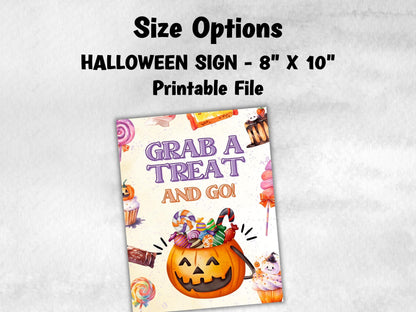 Grab a treat and go sign, Trick Or Treat Sign, Halloween Treat Sign Printable, Do Not Disturb, Please Take One, Candy Station Sign, Favor-New Listings -TheHustlingCatLady-Party Games