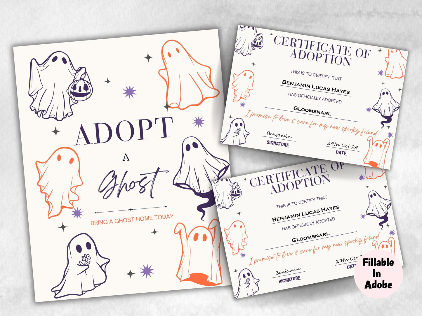 Ghost adoption party, Adopt A Ghost Sign, Adopt A Ghost Party Favors Printable, Halloween Ghost Activities, Adopt A Ghost Certificate-New Listings -TheHustlingCatLady-Party Games