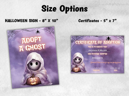 Halloween Ghost Activities, Adopt A Ghost Certificate, Ghost adoption party, Adopt A Ghost Sign, Adopt A Ghost Party Favors Printable,-New Listings -TheHustlingCatLady-Party Games