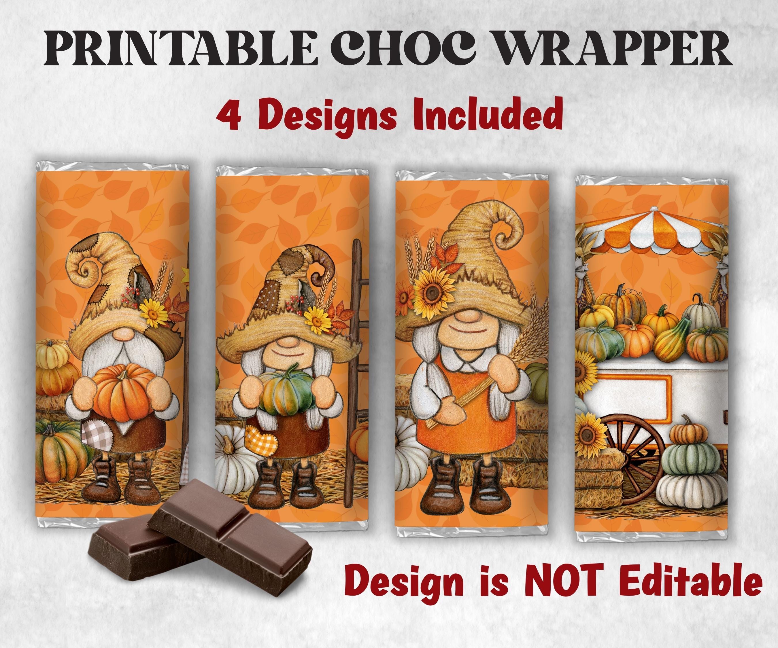 Classroom Thanksgiving Treats, Thanksgiving Chocolate Bar Wrapper, Friendsgiving Party Favor, Teacher Appreciation Gifts, Fall Hostess Gift-Thanksgiving -TheHustlingCatLady-Party Favors