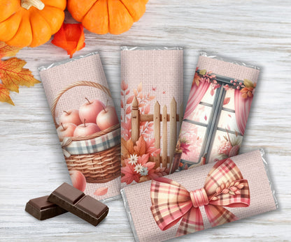 Pink Fall Friendsgiving Party Favor, Pastel Classroom Thanksgiving Treats, Teacher Appreciation Gifts, Thanksgiving Chocolate Bar Wrapper-Thanksgiving -TheHustlingCatLady-Party Favors