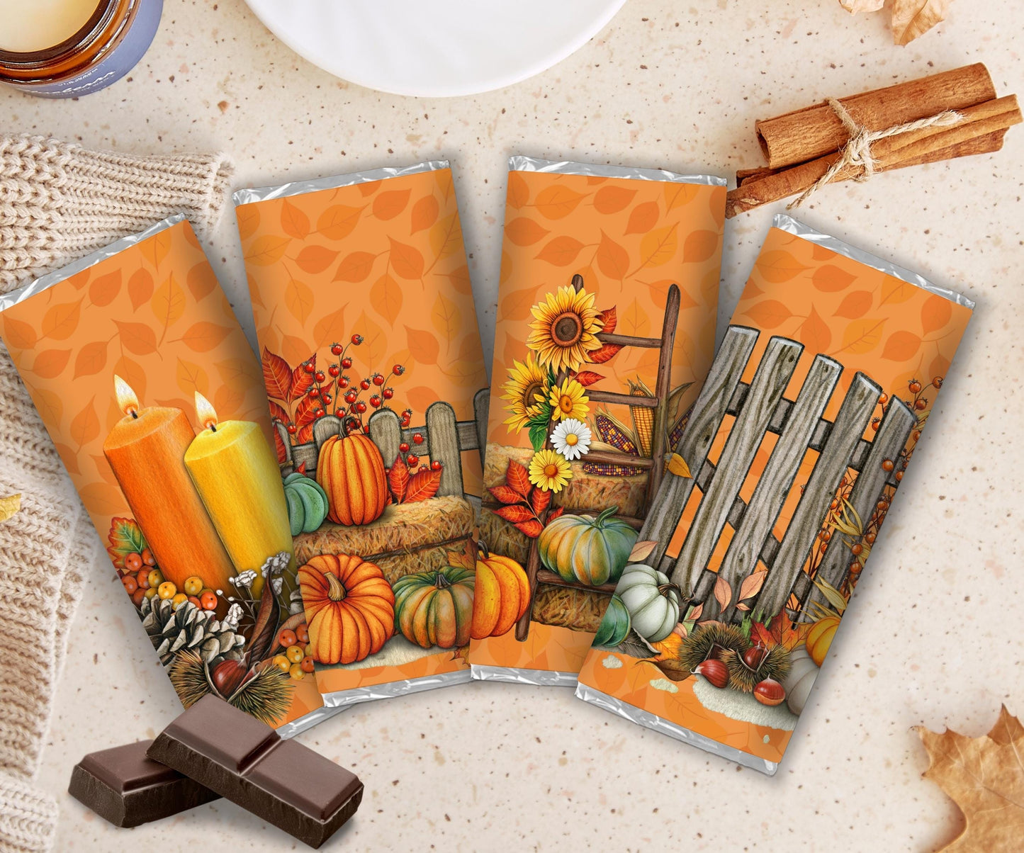 Fall Autumn Friendsgiving Party Favor, Pastel Classroom Thanksgiving Treats, Teacher Appreciation Gifts, Thanksgiving Chocolate Bar Wrapper-Thanksgiving -TheHustlingCatLady-Party Favors