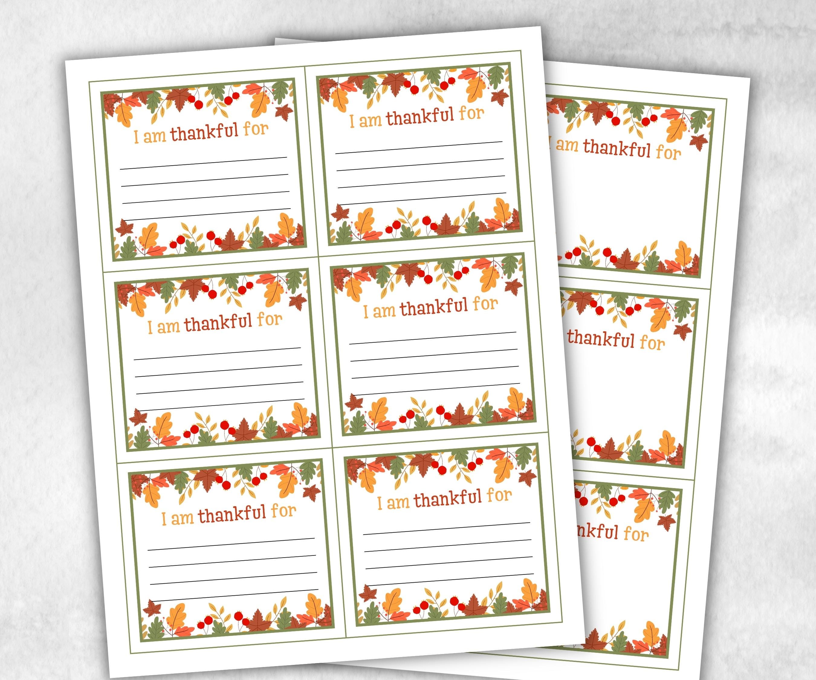 I am thankful for cards, I am grateful for cards, Thanksgiving Gratitude Cards, DIY Grateful Cards, Gratitude Activity for Kids, Table Cards-Thanksgiving -TheHustlingCatLady-Party Games