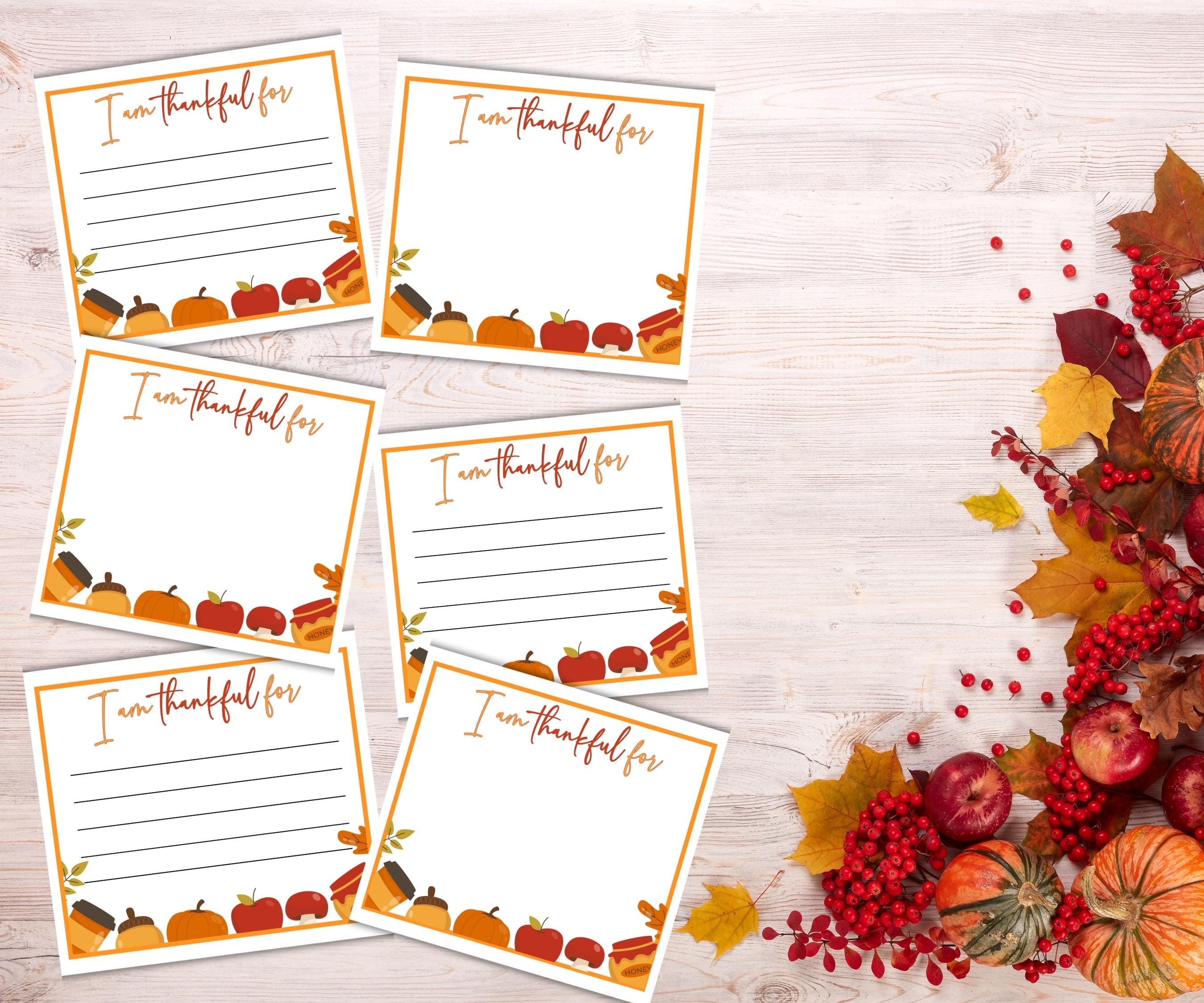 Gratitude Activity for Kids, I am grateful for cards, Thanksgiving Gratitude Cards, DIY Grateful Cards, I am thankful for cards, Table Cards-Thanksgiving -TheHustlingCatLady-Party Games