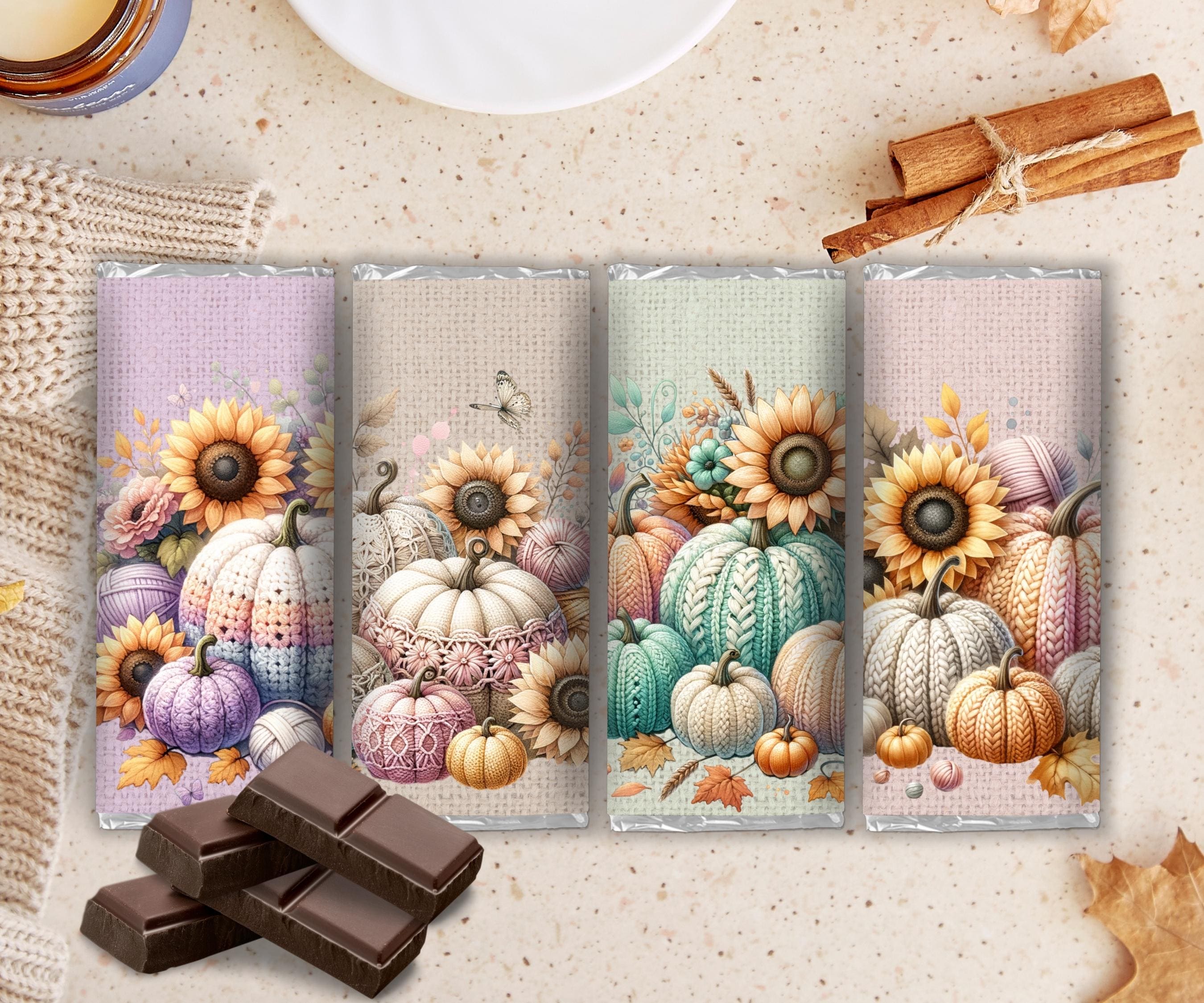 Thanksgiving Crochet Chocolate Bar Wrapper, Teacher Appreciation Gifts, Friendsgiving Party Favor, Classroom Thanksgiving Treats, Fall Gift-Thanksgiving -TheHustlingCatLady-Party Favors