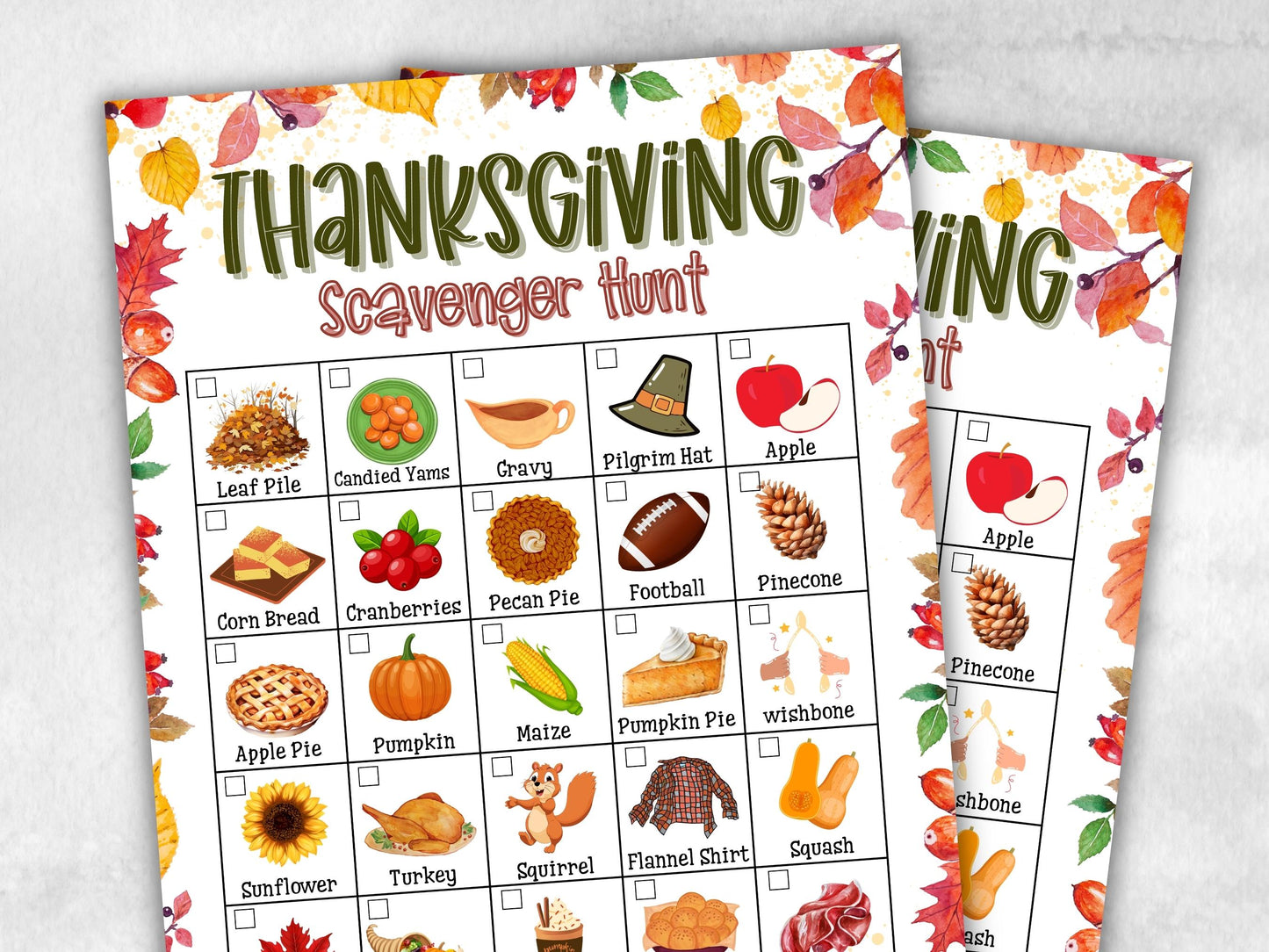 Thanksgiving Scavenger Hunt for Kids, Outdoor Thanksgiving Scavenger Hunt, Fun Family Activity, Fall Outdoor Treasure Hunt, Printable Game-Thanksgiving -TheHustlingCatLady-Party Games