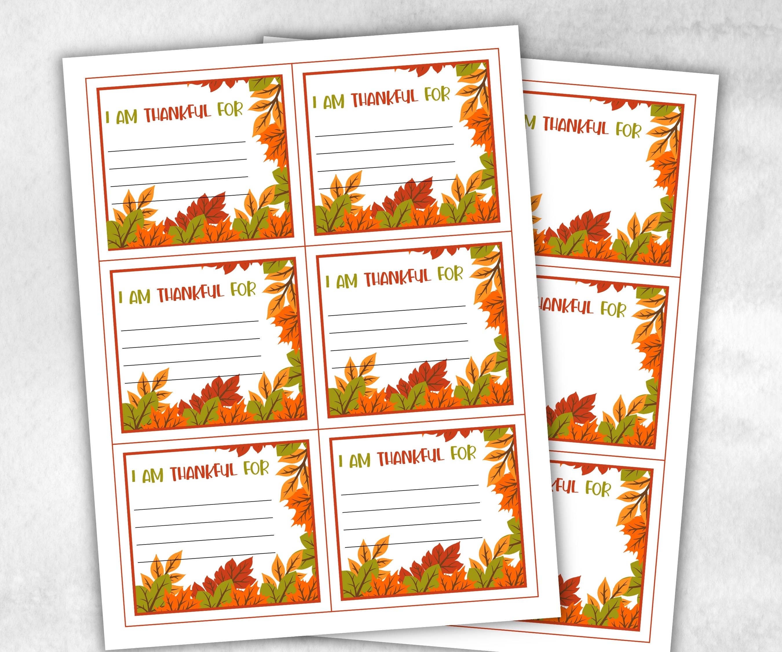 I am grateful for cards, Thanksgiving Gratitude Cards, DIY Grateful Cards, I am thankful for cards, Gratitude Activity for Kids, Table Cards-Thanksgiving -TheHustlingCatLady-Party Games