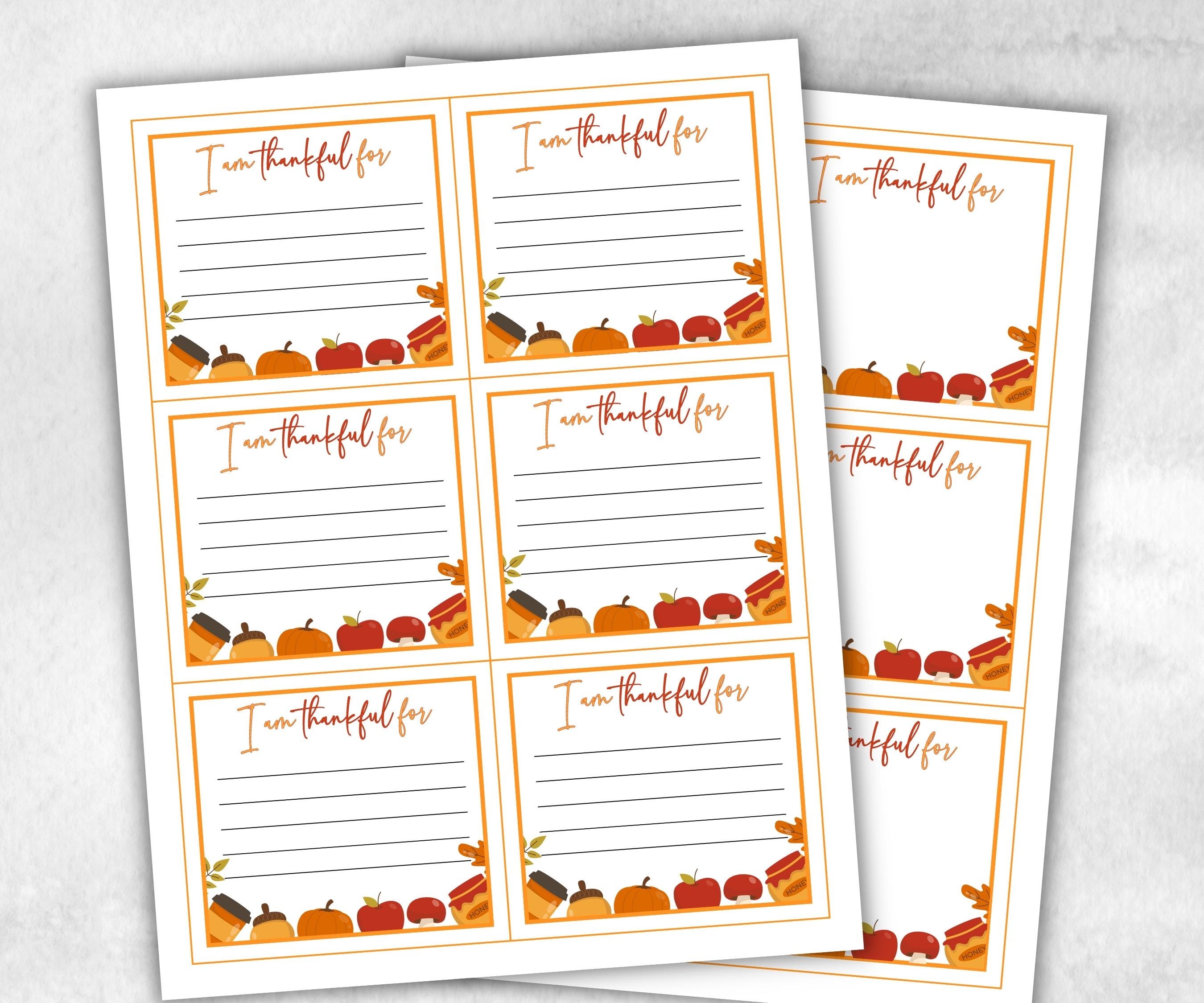 Gratitude Activity for Kids, I am grateful for cards, Thanksgiving Gratitude Cards, DIY Grateful Cards, I am thankful for cards, Table Cards-Thanksgiving -TheHustlingCatLady-Party Games