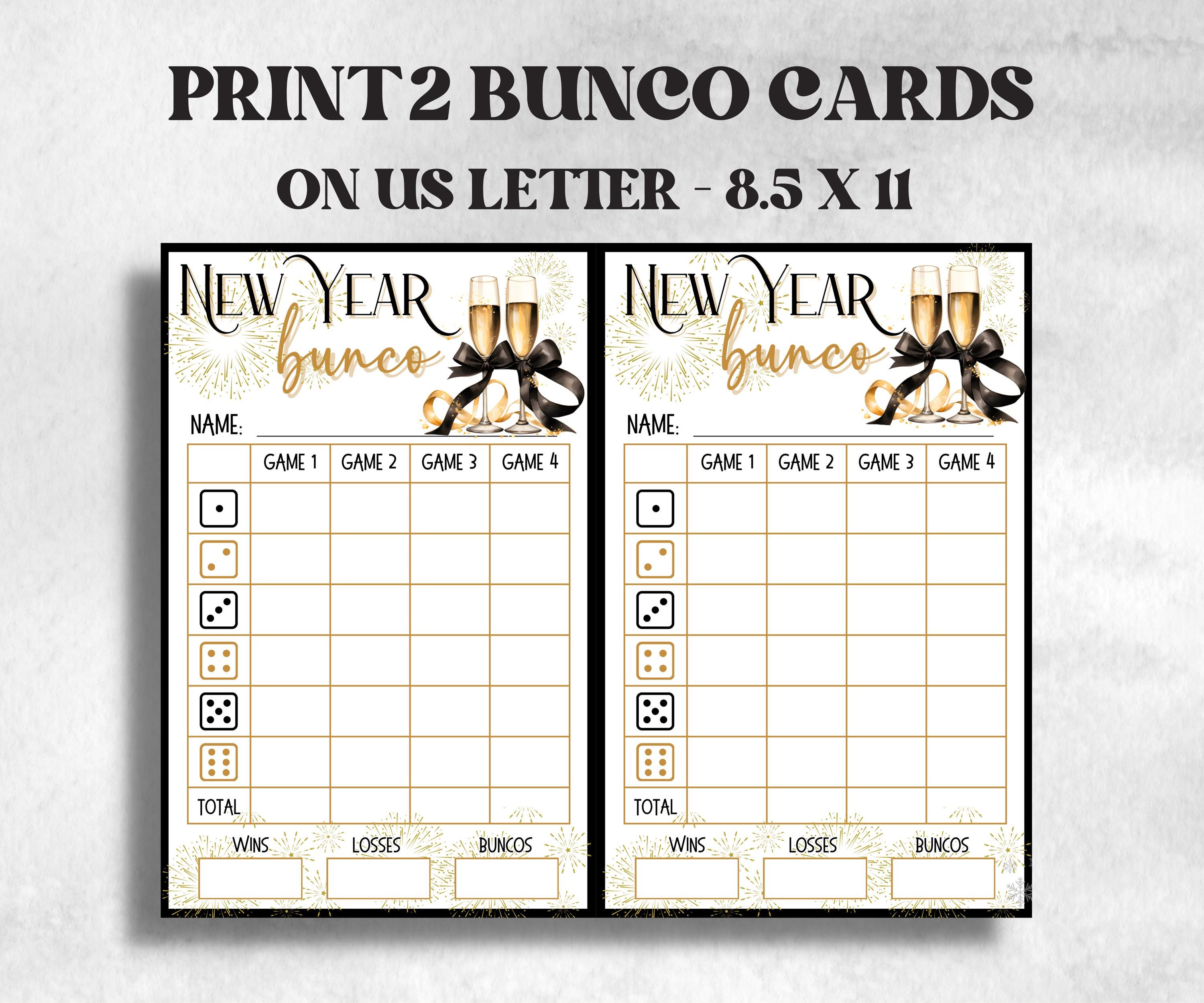 NYE Bunco Night Essentials, New Year Bunco Score Sheets, bunco tally sheets, bunco game night, new year bunco, New Year Bunco Party Supplies- -TheHustlingCatLady-Party Games