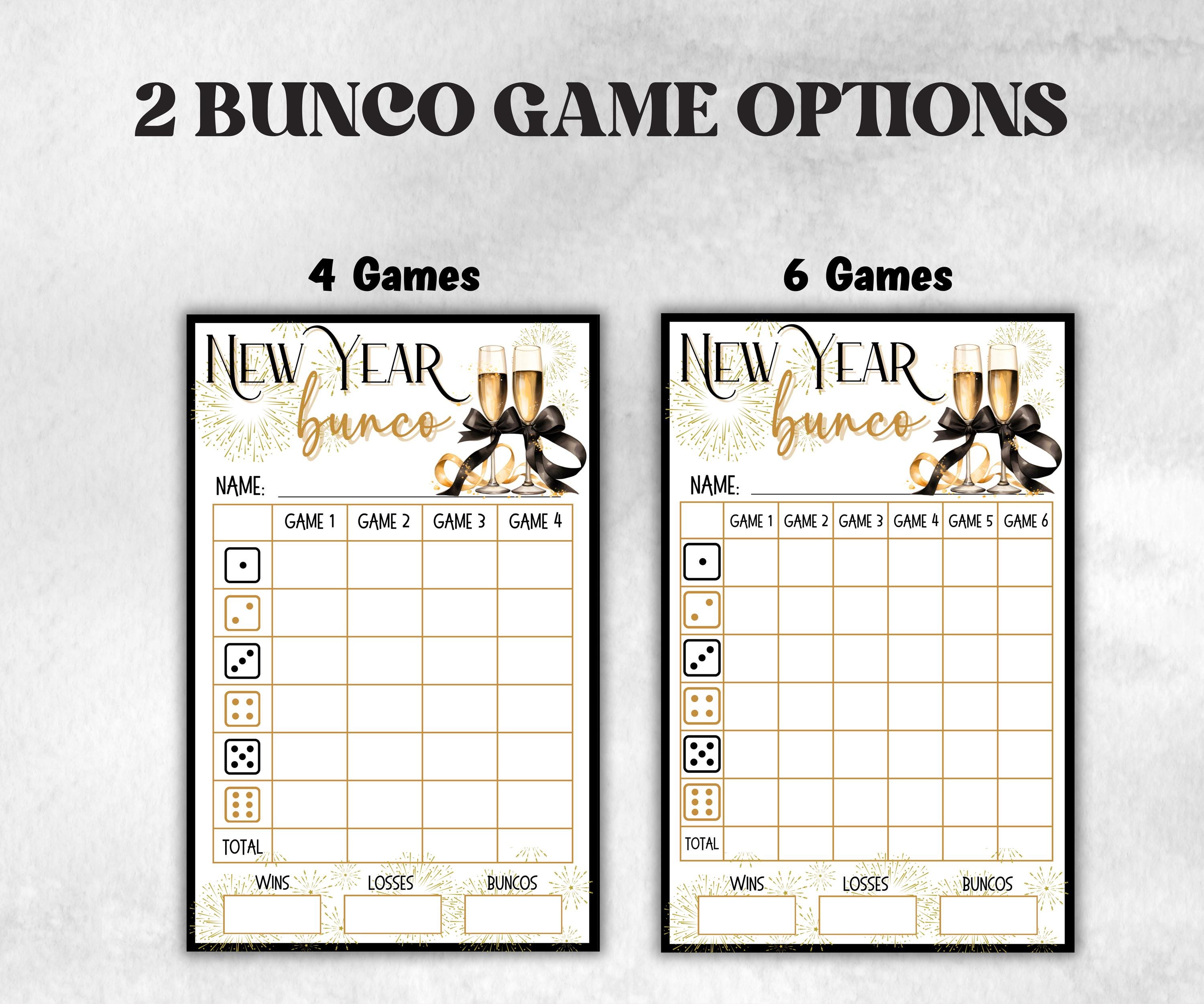 NYE Bunco Night Essentials, New Year Bunco Score Sheets, bunco tally sheets, bunco game night, new year bunco, New Year Bunco Party Supplies- -TheHustlingCatLady-Party Games