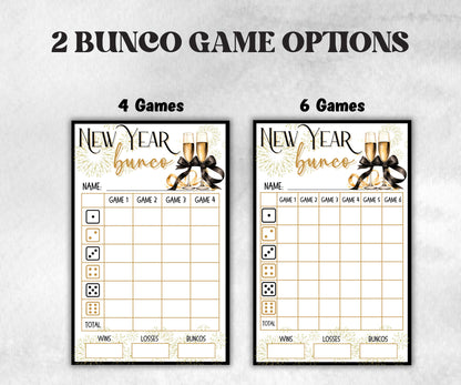 NYE Bunco Night Essentials, New Year Bunco Score Sheets, bunco tally sheets, bunco game night, new year bunco, New Year Bunco Party Supplies- -TheHustlingCatLady-Party Games