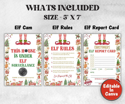 Christmas Elf Bundle, Elf Arrival Letter, Printable Elf Kit, Elf warning Elf Notes, Elf Calendar, Elf Report Card, Elf Adoption Certificate-Christmas -TheHustlingCatLady-Templates