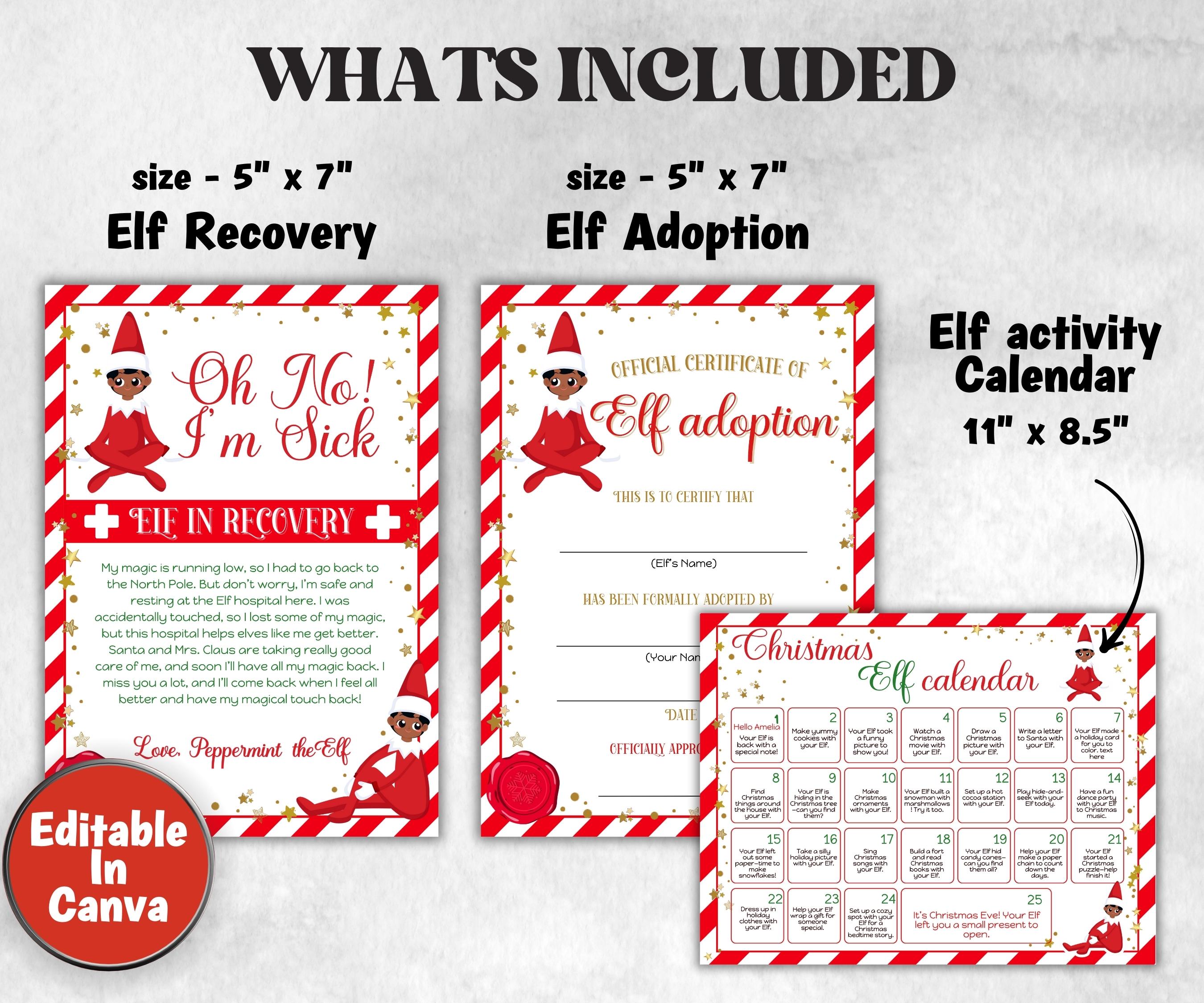 Printable Christmas Elf Bundle, Elf Arrival Letter, Elf Kit, Elf warning Elf Notes, Elf Calendar, Elf Report Card, Elf Adoption Certificate-Christmas -TheHustlingCatLady-Templates