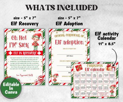 Christmas Elf Activity Bundle, Elf Arrival Letter, Elf Kit, Elf warning, Elf Notes, Elf Calendar, Elf Report Card, Elf Adoption Certificate-Christmas -TheHustlingCatLady-Templates