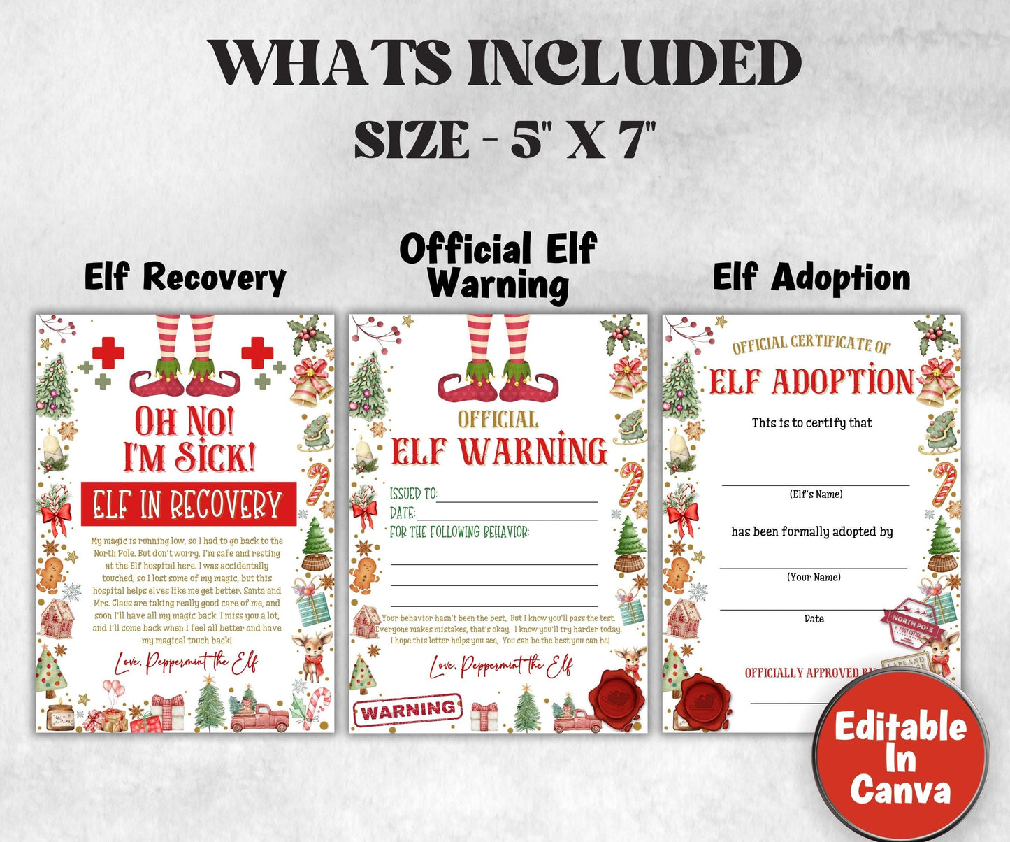 Christmas Elf Cam Bundle , Elf Rules, Elf Kit, Official Elf warning, Elf Notes, Elf Calendar, Elf Report Card, Elf Adoption Certificate-Christmas -TheHustlingCatLady-Templates