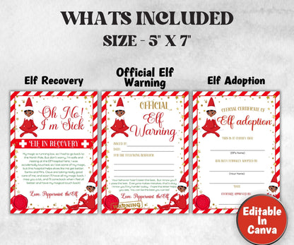 Editable Elf Adoption Certificate, Christmas Elf Cam Bundle , Elf Rules, Elf Kit, Official Elf warning, Elf Notes, Elf Report Card, Elf card-Christmas -TheHustlingCatLady-Templates