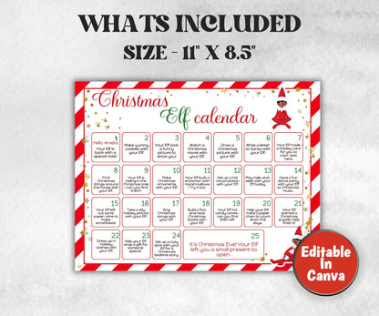 Christmas Planner, Christmas Elf Countdown, Christmas Activities, Kids Advent Calendar, Christmas Printable, Elf Props, Christmas Calendar,-Christmas -TheHustlingCatLady-Templates