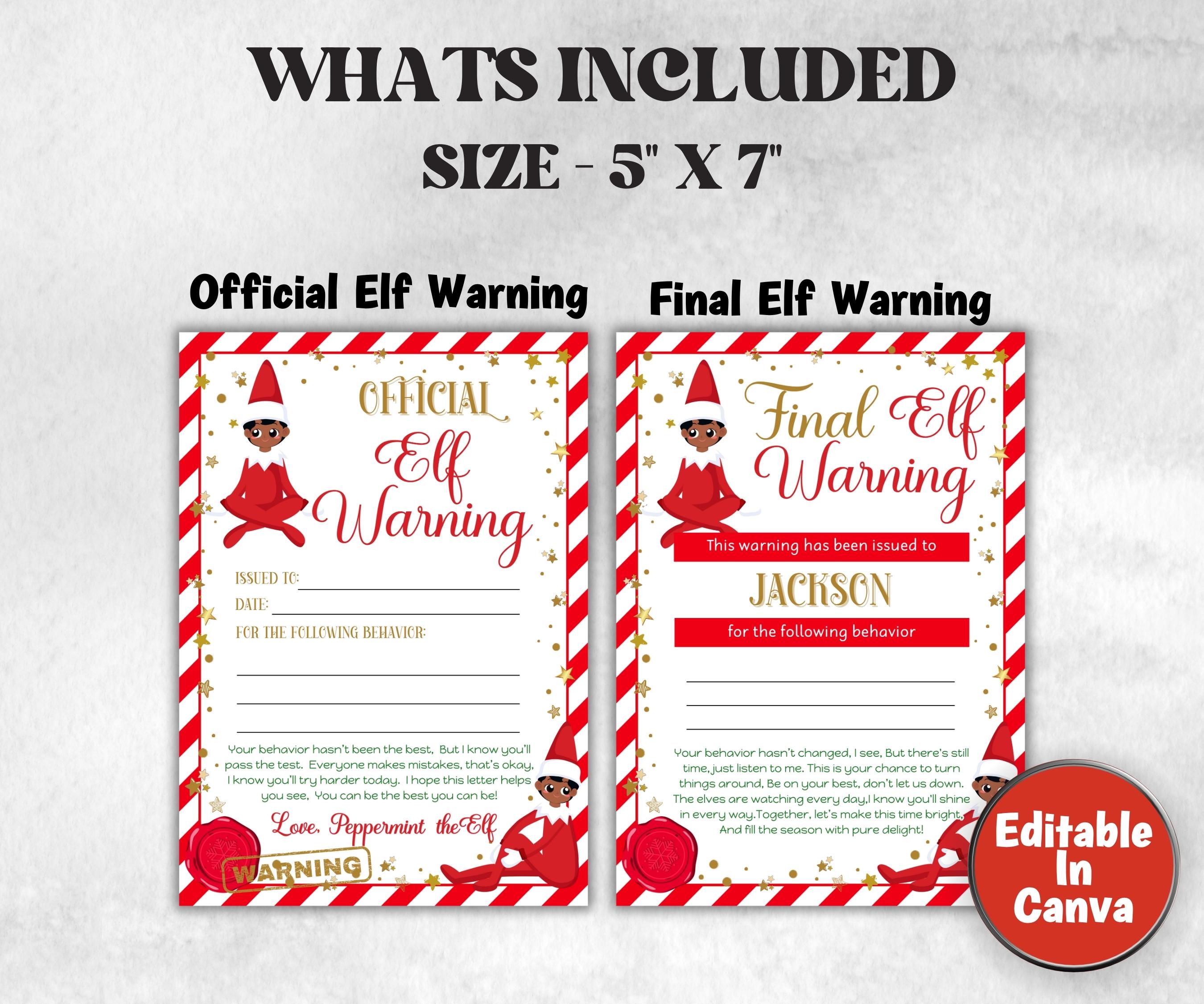 Final Warning Letter, Elf Official Warning Letter, Elf Letter Template, Holiday Fun, Kids Christmas Activity, Printable North pole letter-Christmas -TheHustlingCatLady-Templates