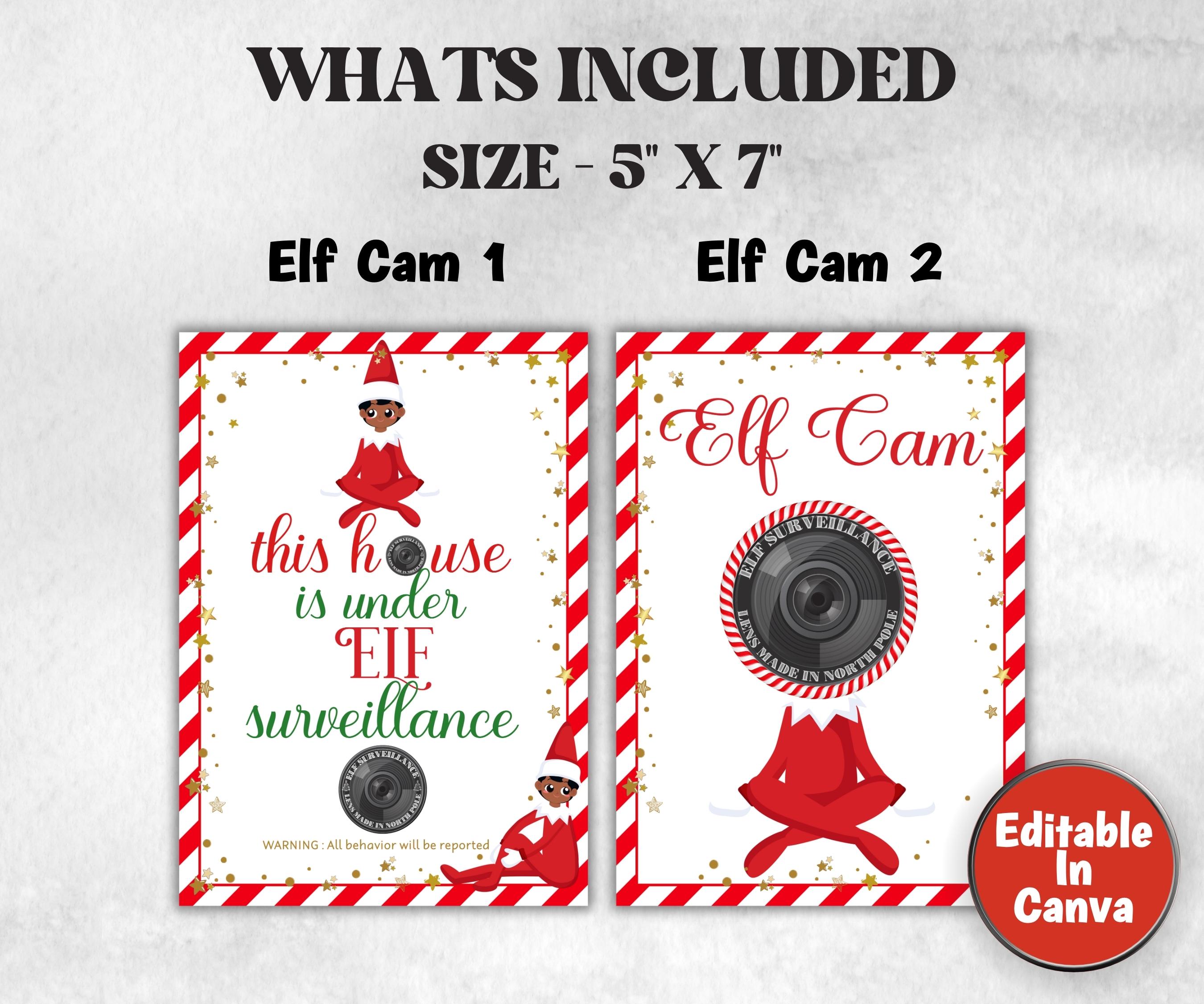 Elf Camera, Printable Elf Cam, Elf Cam Sign, Santa Cam Letter, Editable Elf Template, Christmas Printable, Surveillance Elf Cam, Elf Decor-Christmas -TheHustlingCatLady-Templates