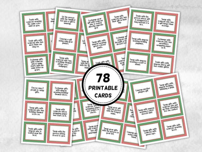 Gift exchange Game Cards, White Elephant Gift Exchange, Christmas Group Game, Holiday Swap Ideas, Office Party Game, Classroom Xmas Activity-Christmas -TheHustlingCatLady-Party Games