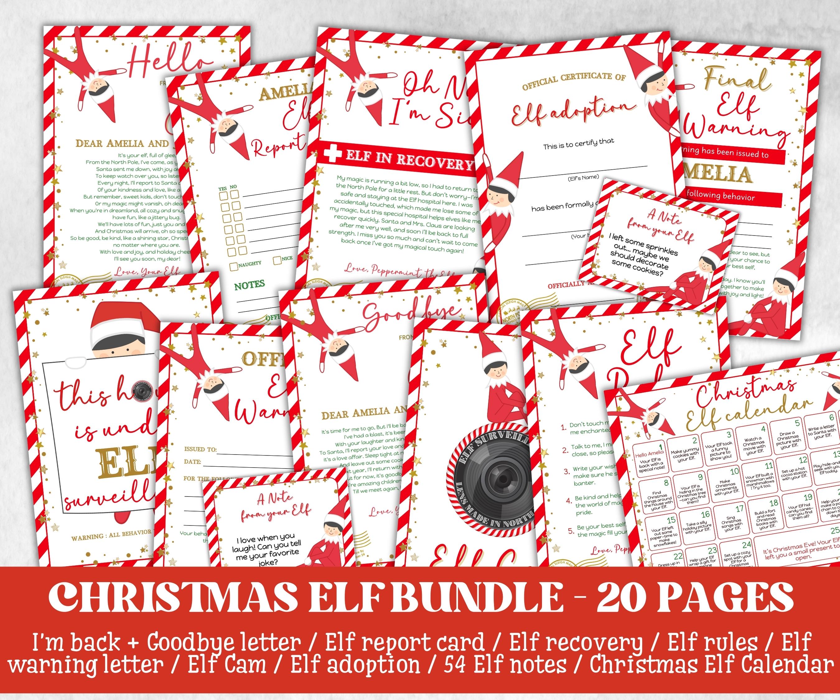 Christmas Elf arrival Bundle, Elf Arrival Letter, Printable Elf Kit, Elf warning Elf Notes, Elf Calendar, Elf Rule, Elf Adoption Certificate-Christmas -TheHustlingCatLady-Templates