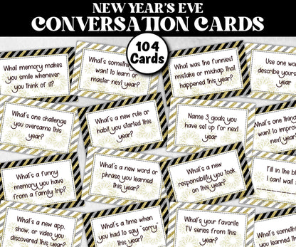 New Year's Reflection Cards, Conversation Cards, Family Conversation, Get Kids Talking, Kids New Year's Eve, New Year Party, Reflection Card- -TheHustlingCatLady-Party Games