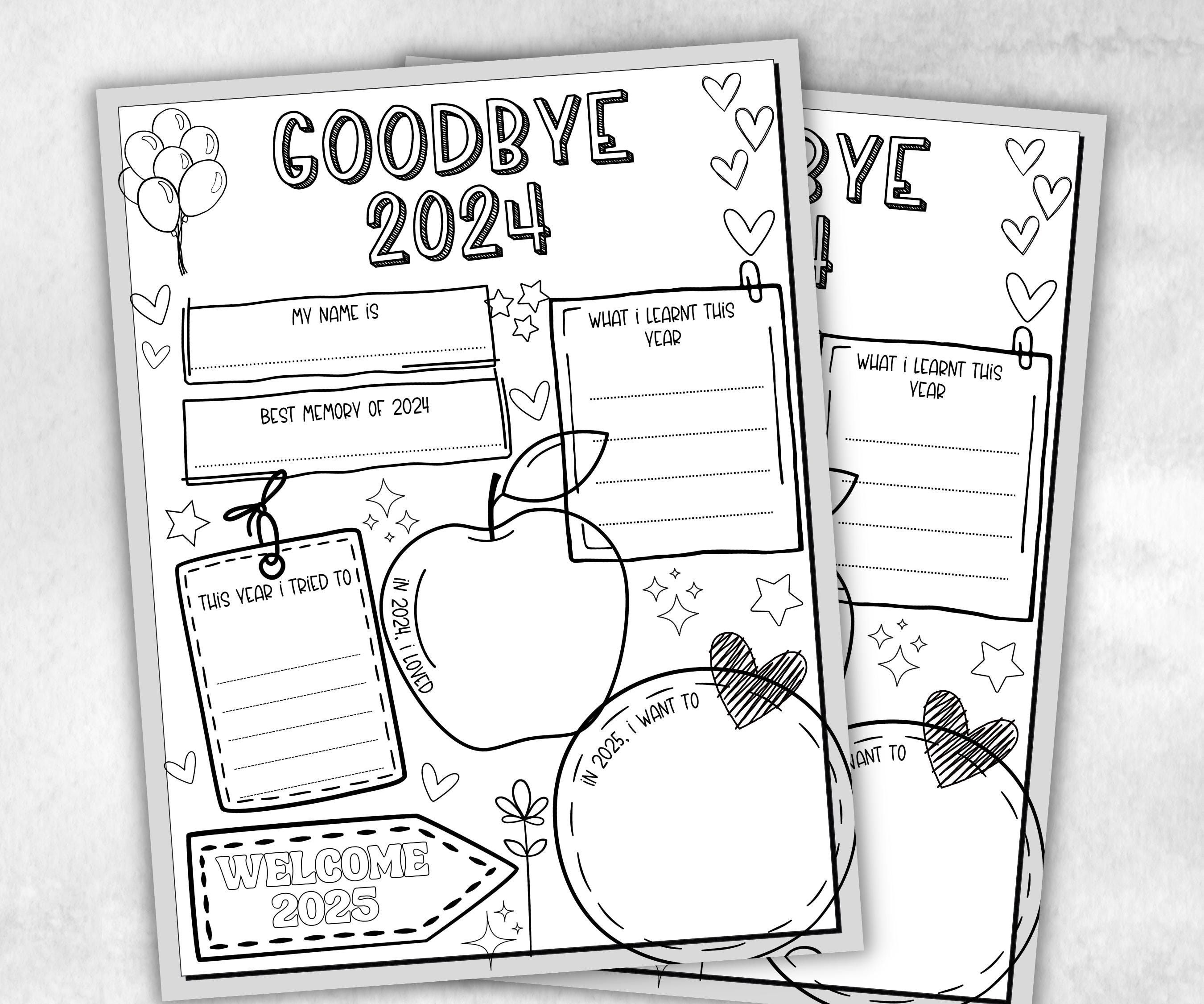 Kids Year in review, year recap printable, year in review card, end of year recap, new years eve activity, Kids New Year's Game, Classroom- -TheHustlingCatLady-Party Games