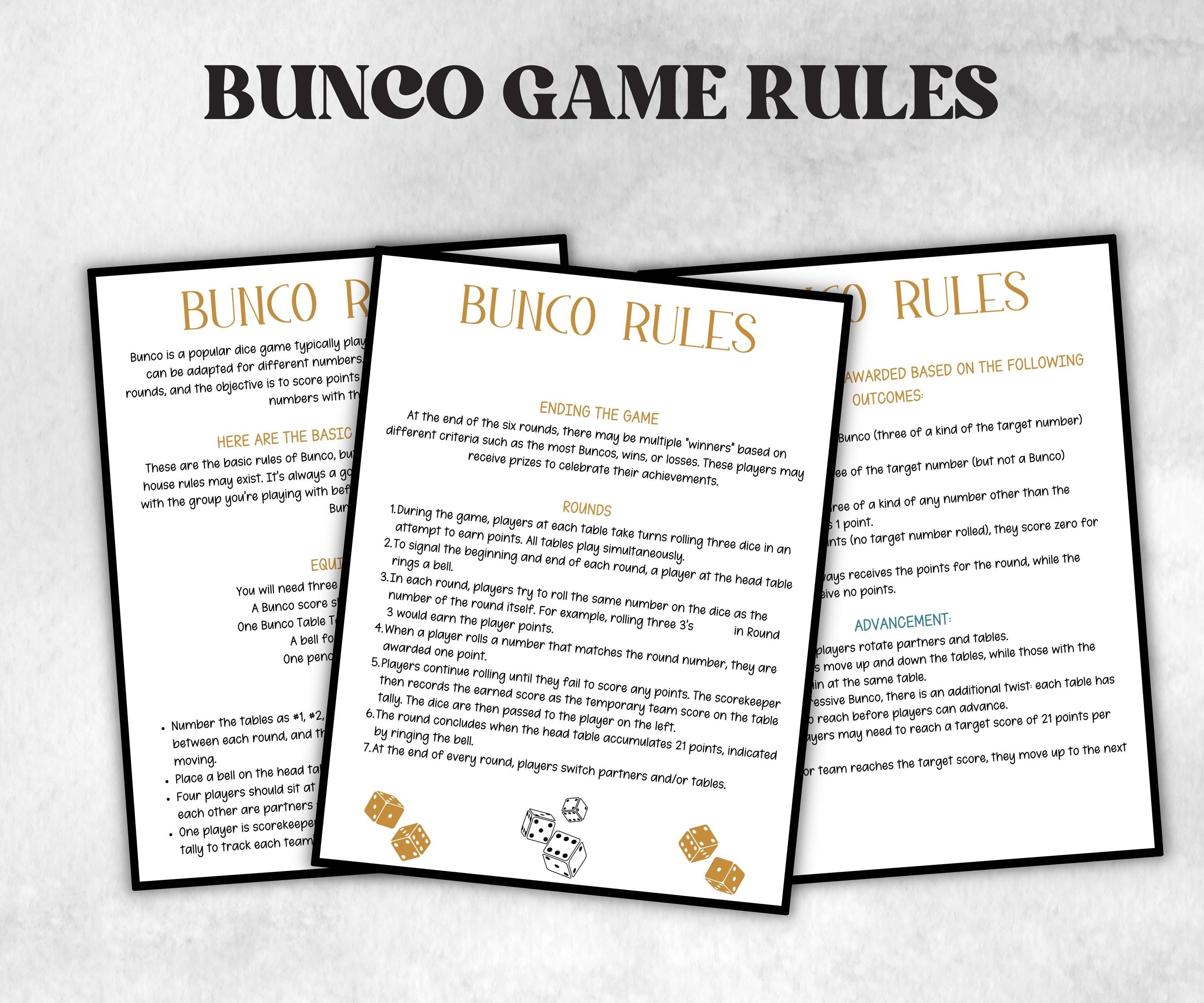 NYE Bunco Night Essentials, New Year Bunco Score Sheets, bunco tally sheets, bunco game night, new year bunco, New Year Bunco Party Supplies- -TheHustlingCatLady-Party Games