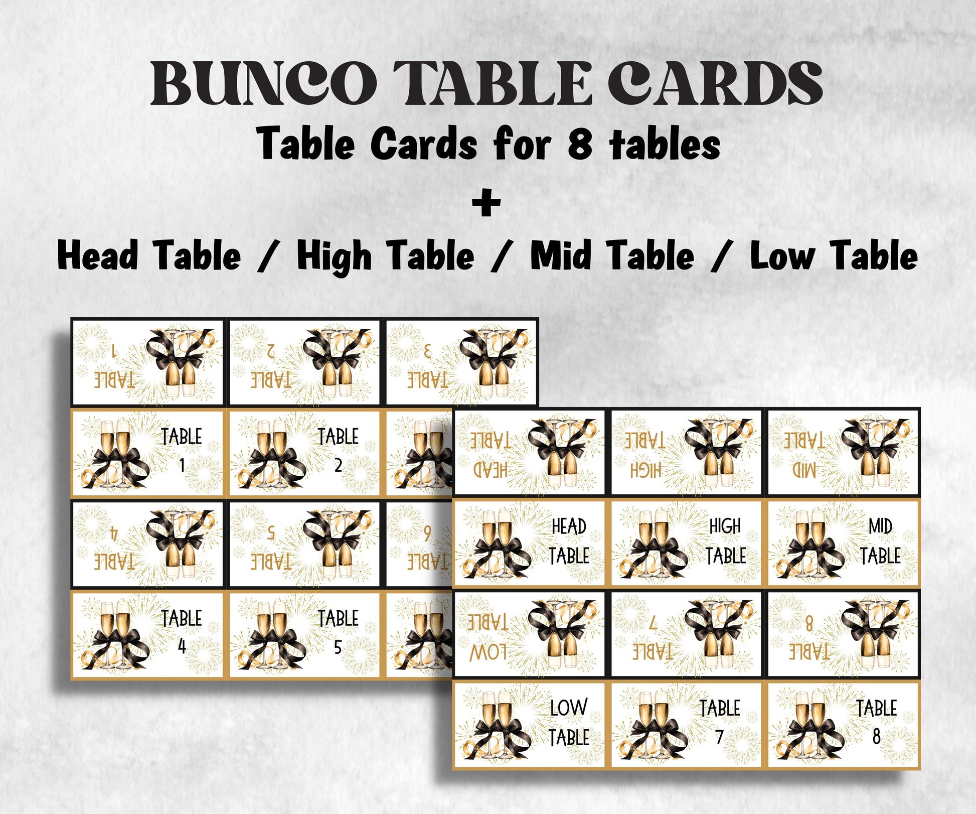 NYE Bunco Night Essentials, New Year Bunco Score Sheets, bunco tally sheets, bunco game night, new year bunco, New Year Bunco Party Supplies- -TheHustlingCatLady-Party Games