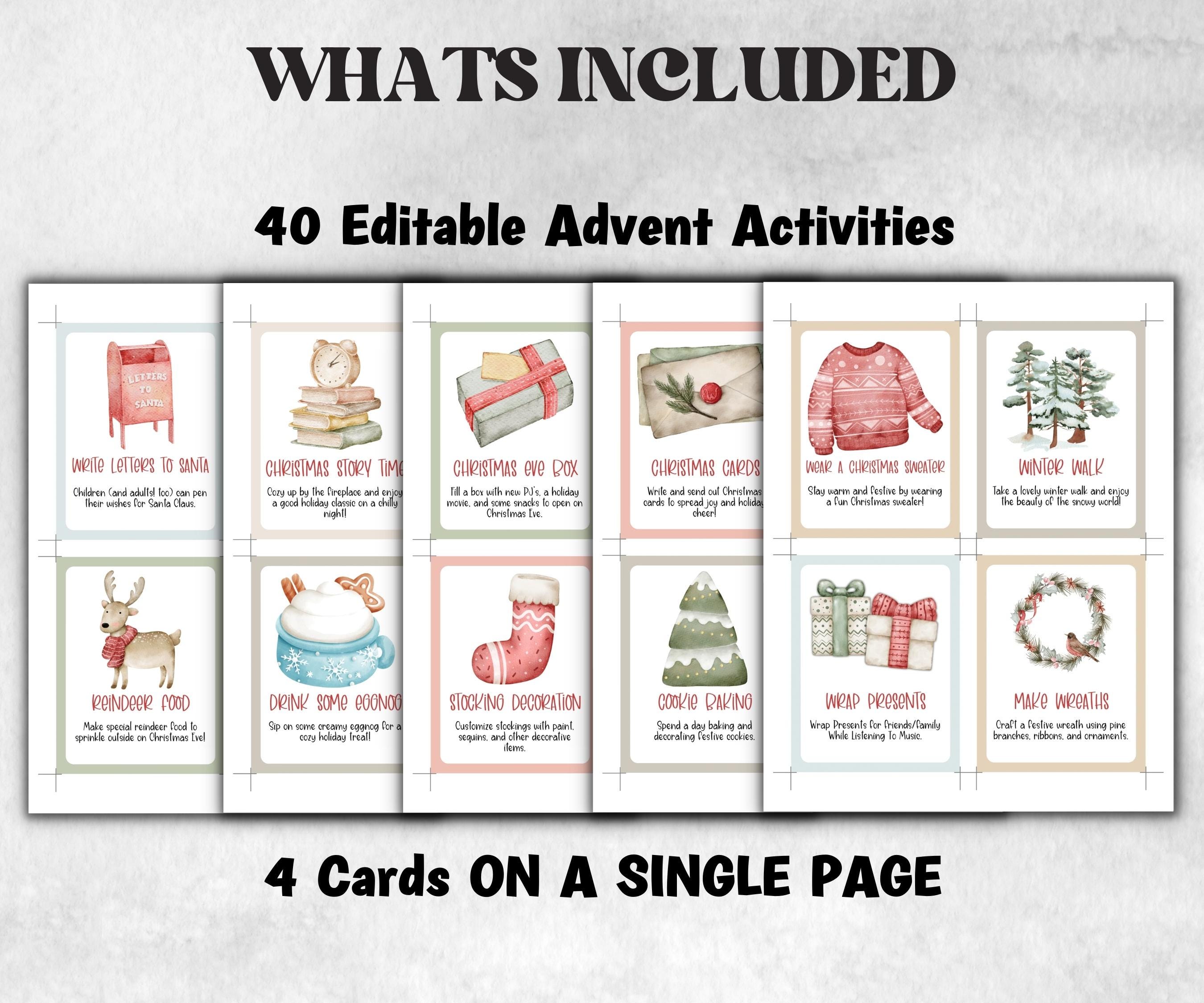 Christmas Activity Cards, Christmas Advent Activities, Kids Advent Calendar, Printable Christmas Countdown, Reusable Advent Traditions-Christmas -TheHustlingCatLady-Party Games