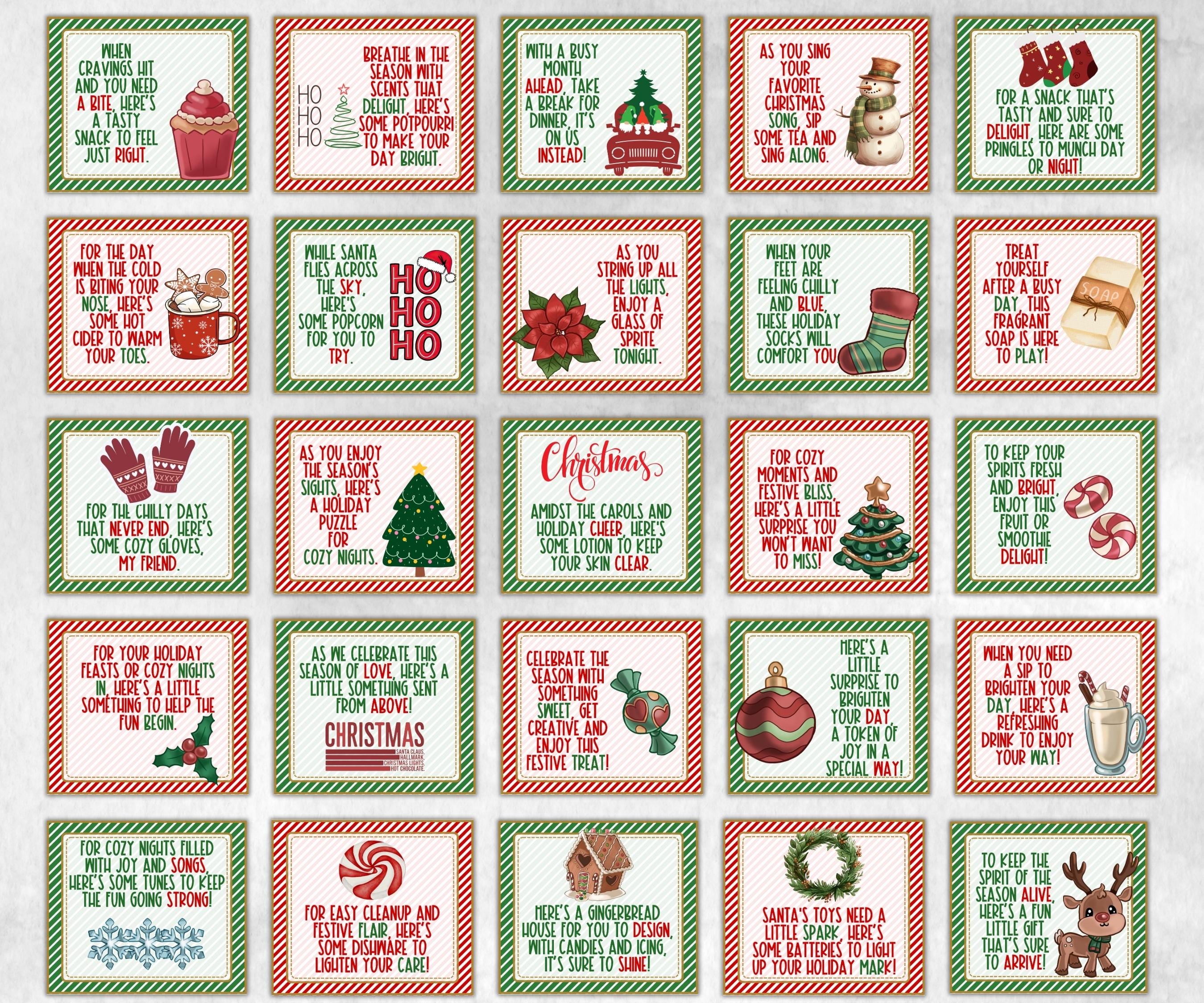 Printable 12 Days of Christmas Gift Tags, Holiday Tags for Teachers, Secret Santa Gifts, Holiday Countdown, Unique Gift tags, Christmas Gift-Christmas -TheHustlingCatLady-Party Games