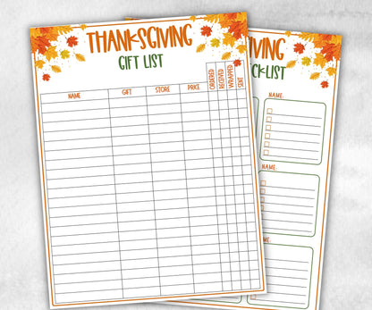 Thanksgiving Gift List, Printable Thanksgiving Gift List Tracker, Gift Planner, printable gifts list, Gift List Tracker, kids thanksgiving-Thanksgiving -TheHustlingCatLady-Party Games