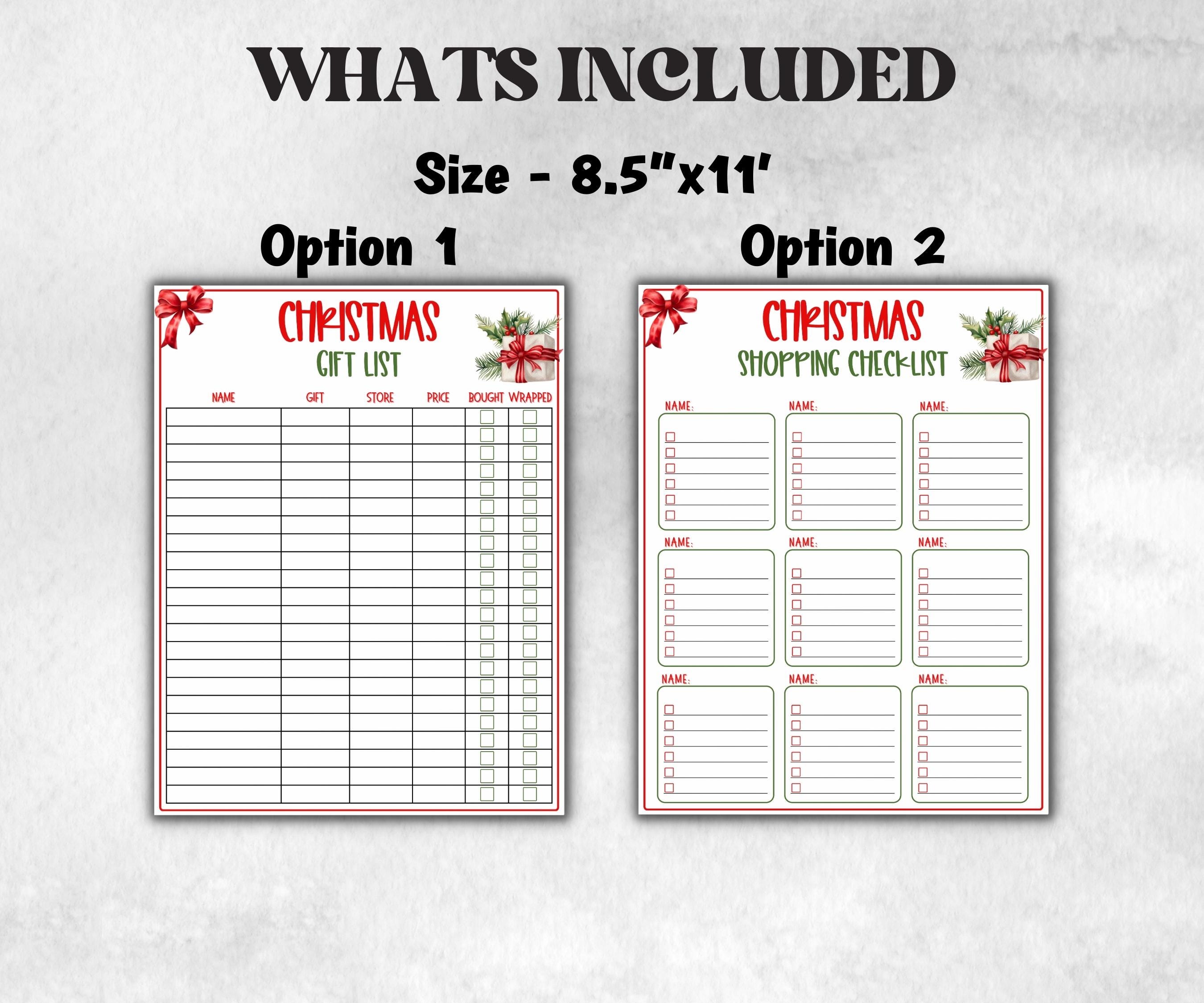 Printable Christmas Gift List, Holiday Shopping Budget Tracker, Printable Checklist, Christmas Gift Tracker, Christmas Shopping List for kid-Christmas -TheHustlingCatLady-Party Games