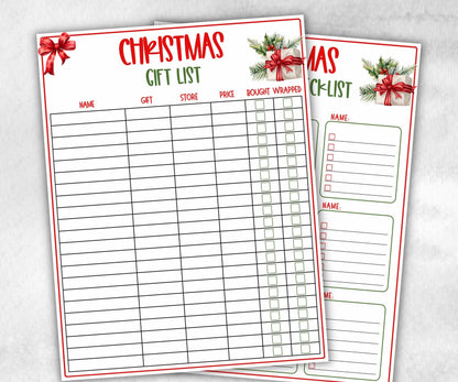 Printable Christmas Gift List, Holiday Shopping Budget Tracker, Printable Checklist, Christmas Gift Tracker, Christmas Shopping List for kid-Christmas -TheHustlingCatLady-Party Games