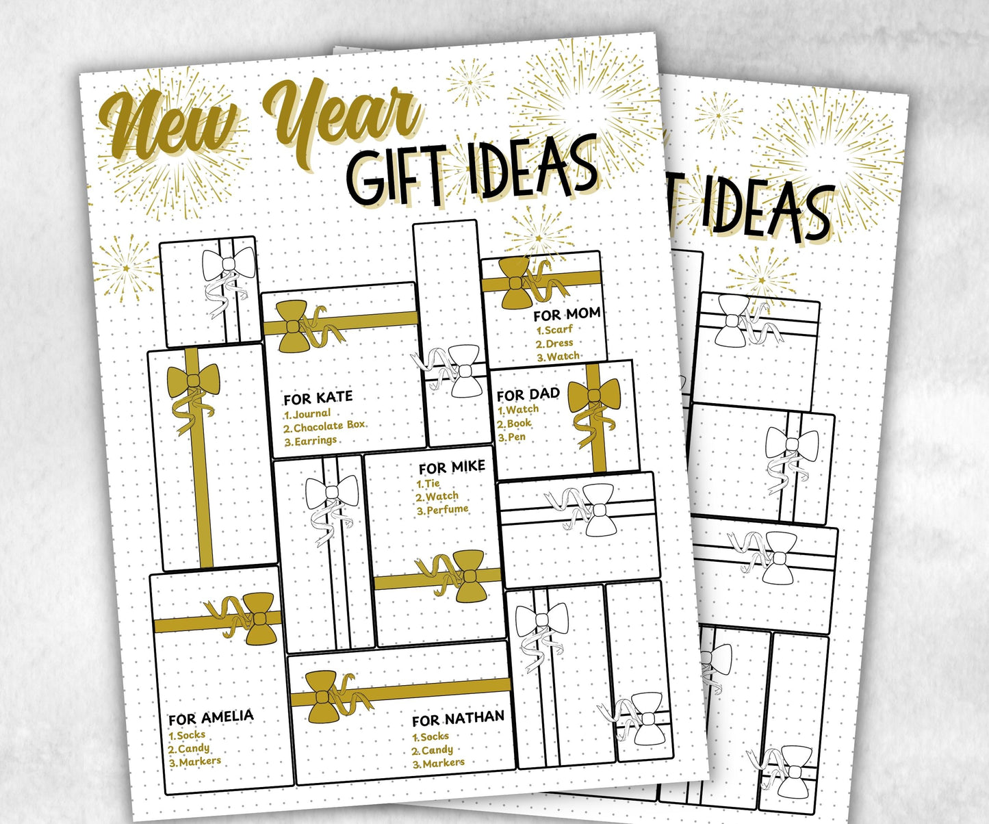 Holiday Shopping Budget Tracker, Printable New Year Gift List, Printable Checklist, New Year Gift Tracker, NYE Shopping List for kid- -TheHustlingCatLady-Party Games