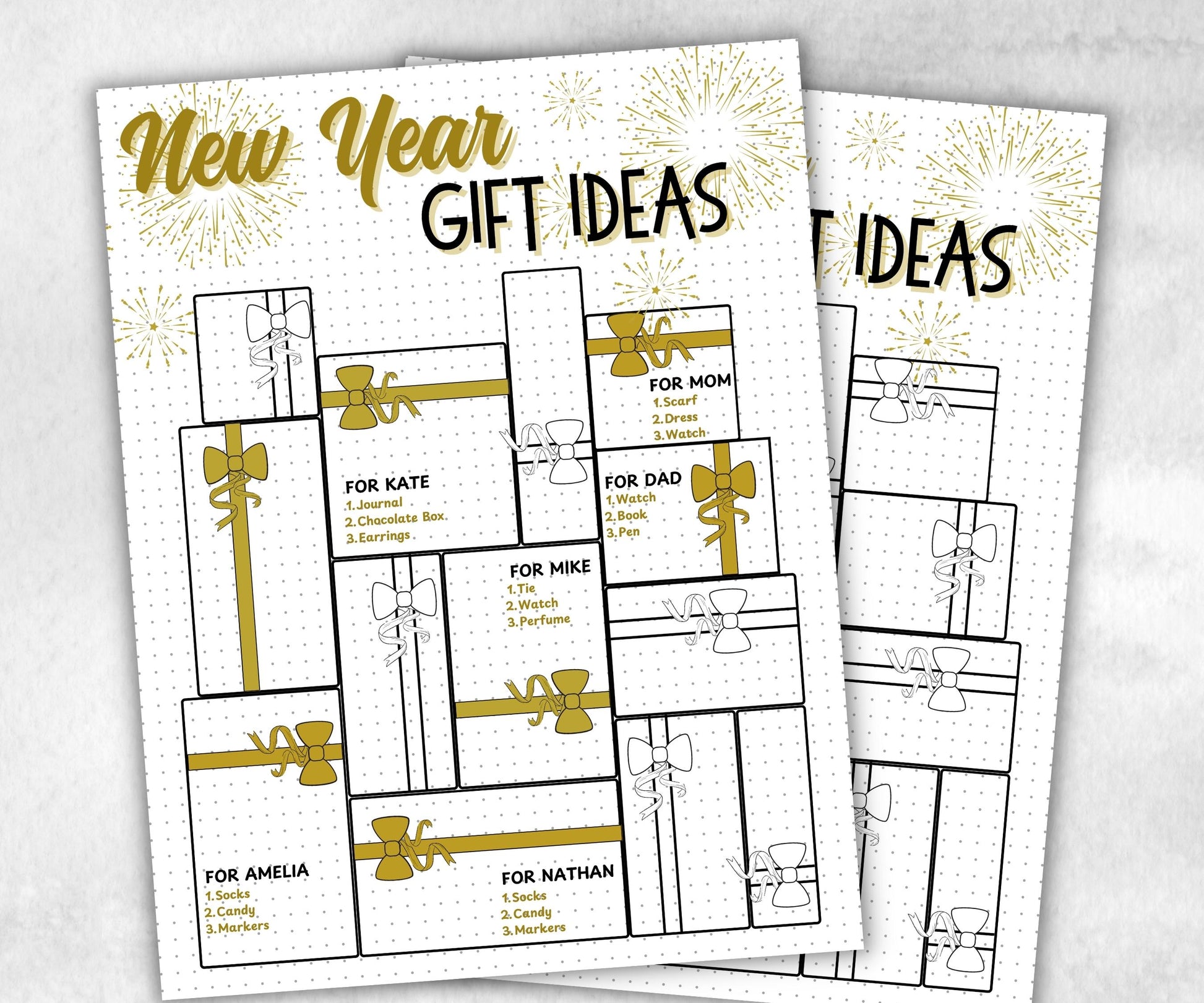 Holiday Shopping Budget Tracker, Printable New Year Gift List, Printable Checklist, New Year Gift Tracker, NYE Shopping List for kid- -TheHustlingCatLady-Party Games