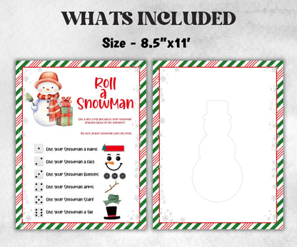 Holiday Classroom Game, Roll a Snowman Game, Printable Christmas Activity, Fun Family Game, Fun Family Game, Christmas Winter Activity-Christmas -TheHustlingCatLady-Party Games