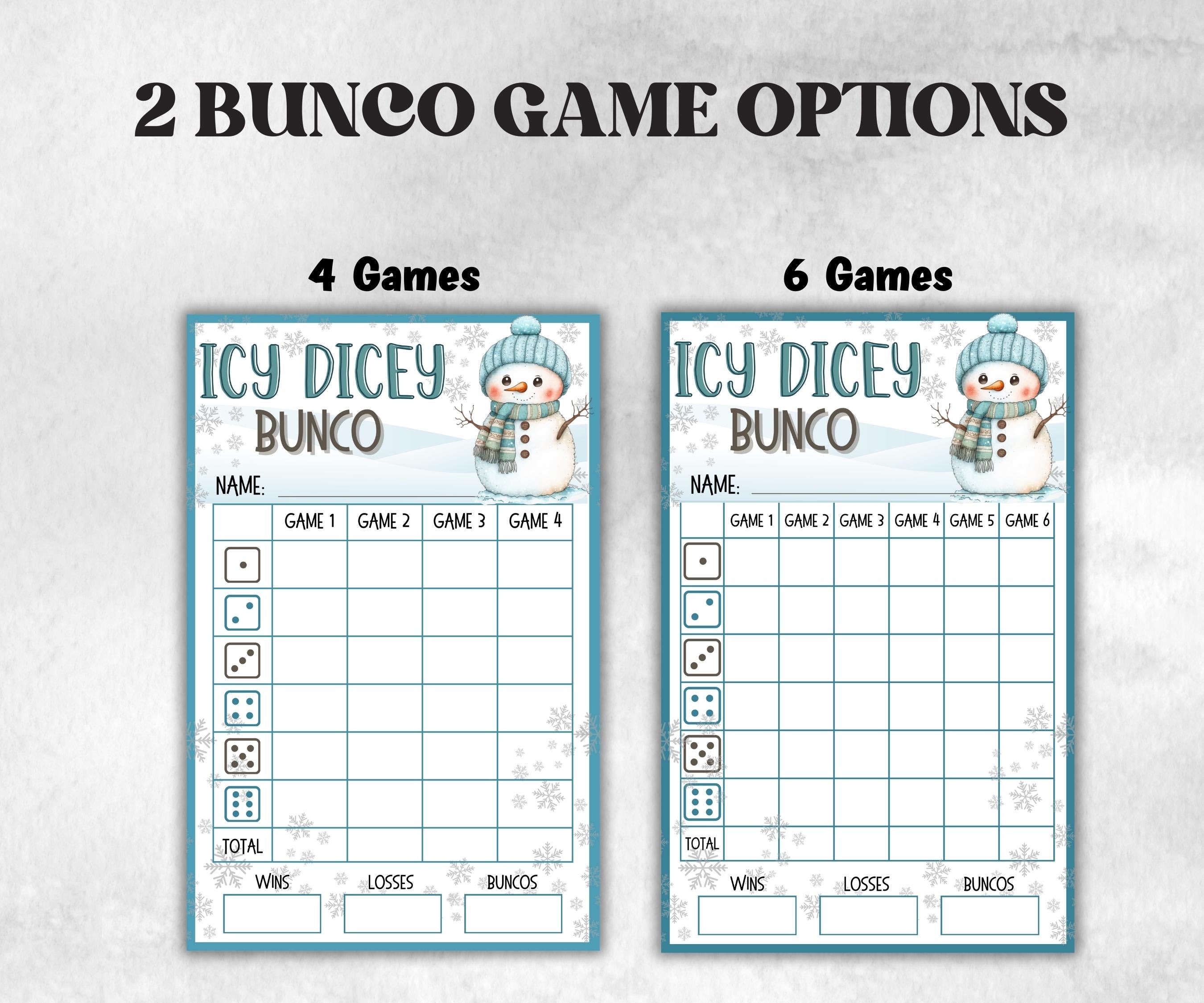 Winter Bunco Night, Printable Winter Bunco Score Sheet, Winter Bunco Table Cards, Bunco Game, Tally Sheet, bunco score cards, December Bunco-Christmas -TheHustlingCatLady-Party Games