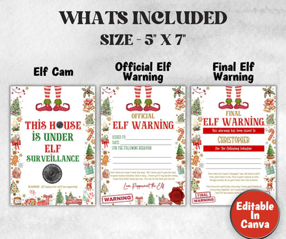 Christmas Elf Bundle, Elf Arrival Letter, Printable Elf Kit, Elf warning Elf Notes, Elf Calendar, Elf Report Card, Elf Adoption Certificate-Christmas -TheHustlingCatLady-Templates