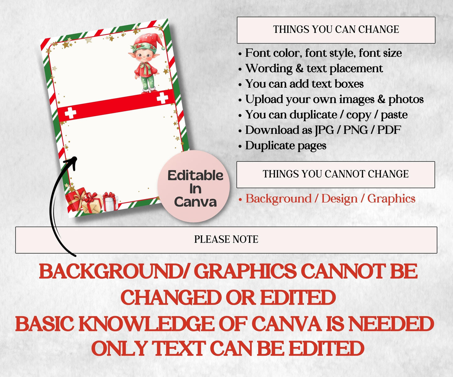 Editable Elf Report Card, Elf Adoption Certificate, Christmas Elf Cam Bundle , Elf Rules, Elf Kit, Official Elf warning, Elf Notes, Elf card-Christmas -TheHustlingCatLady-Templates