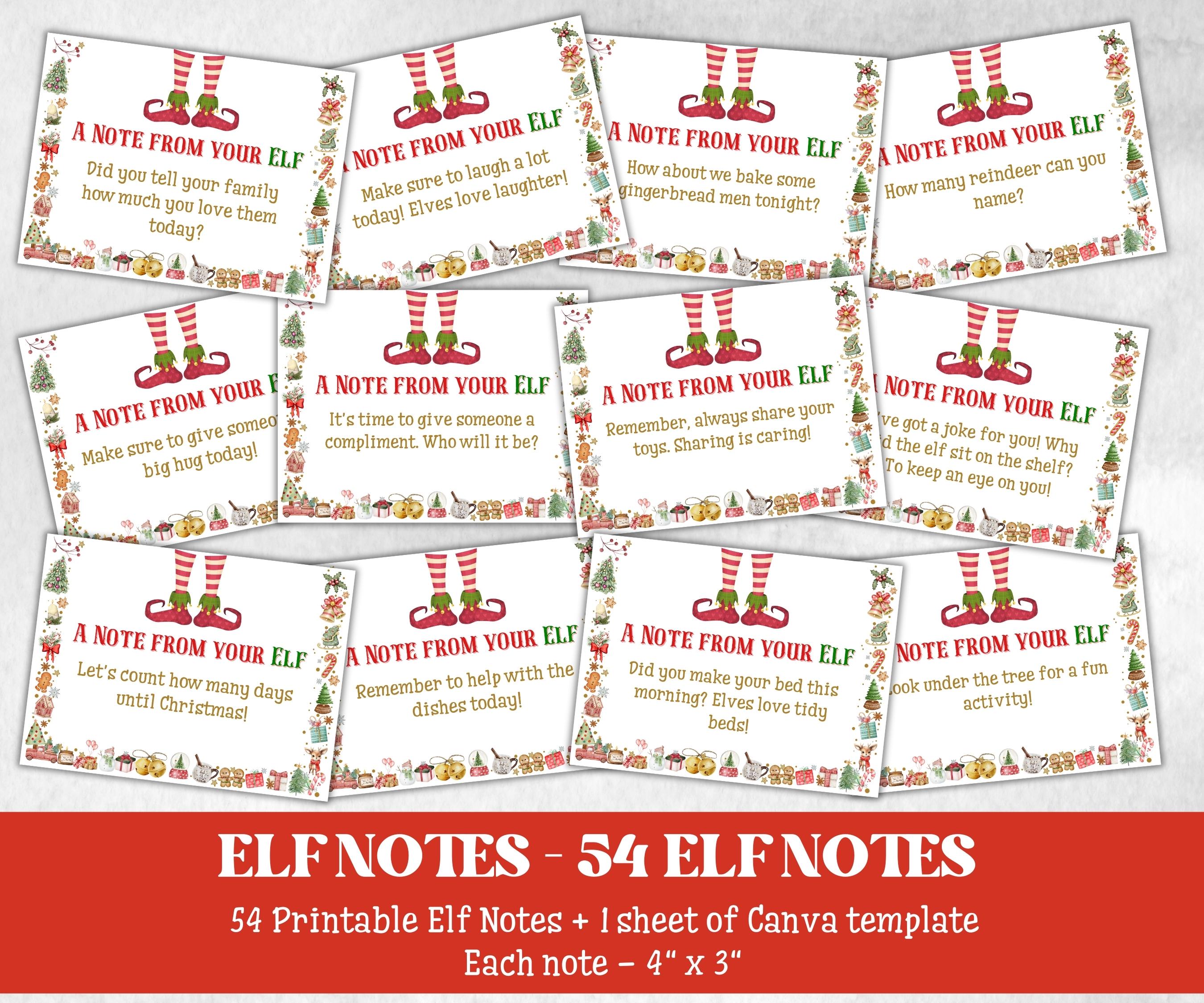 Editable Elf Notes, Printable Christmas Activities, Note from Your Elf ...