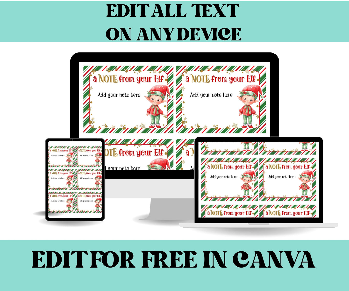 Note from Your Elf, Printable Elf Note, Printable Christmas Activities, Elf Kit for Kid, Elf Arrival Ideas, Christmas Elf Props, Elf Message-Christmas -TheHustlingCatLady-Templates