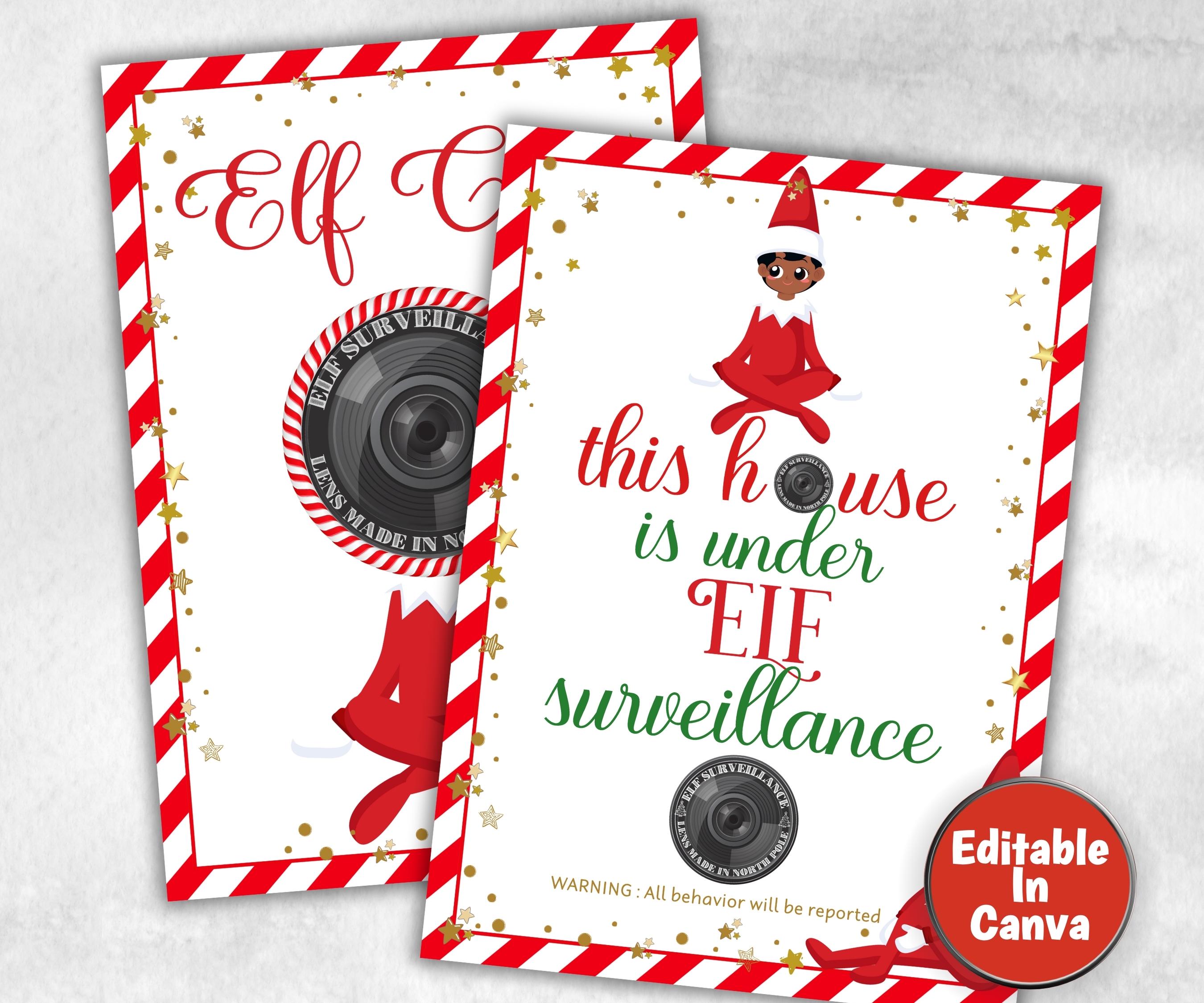 Elf Camera, Printable Elf Cam, Elf Cam Sign, Santa Cam Letter, Editable Elf Template, Christmas Printable, Surveillance Elf Cam, Elf Decor-Christmas -TheHustlingCatLady-Templates