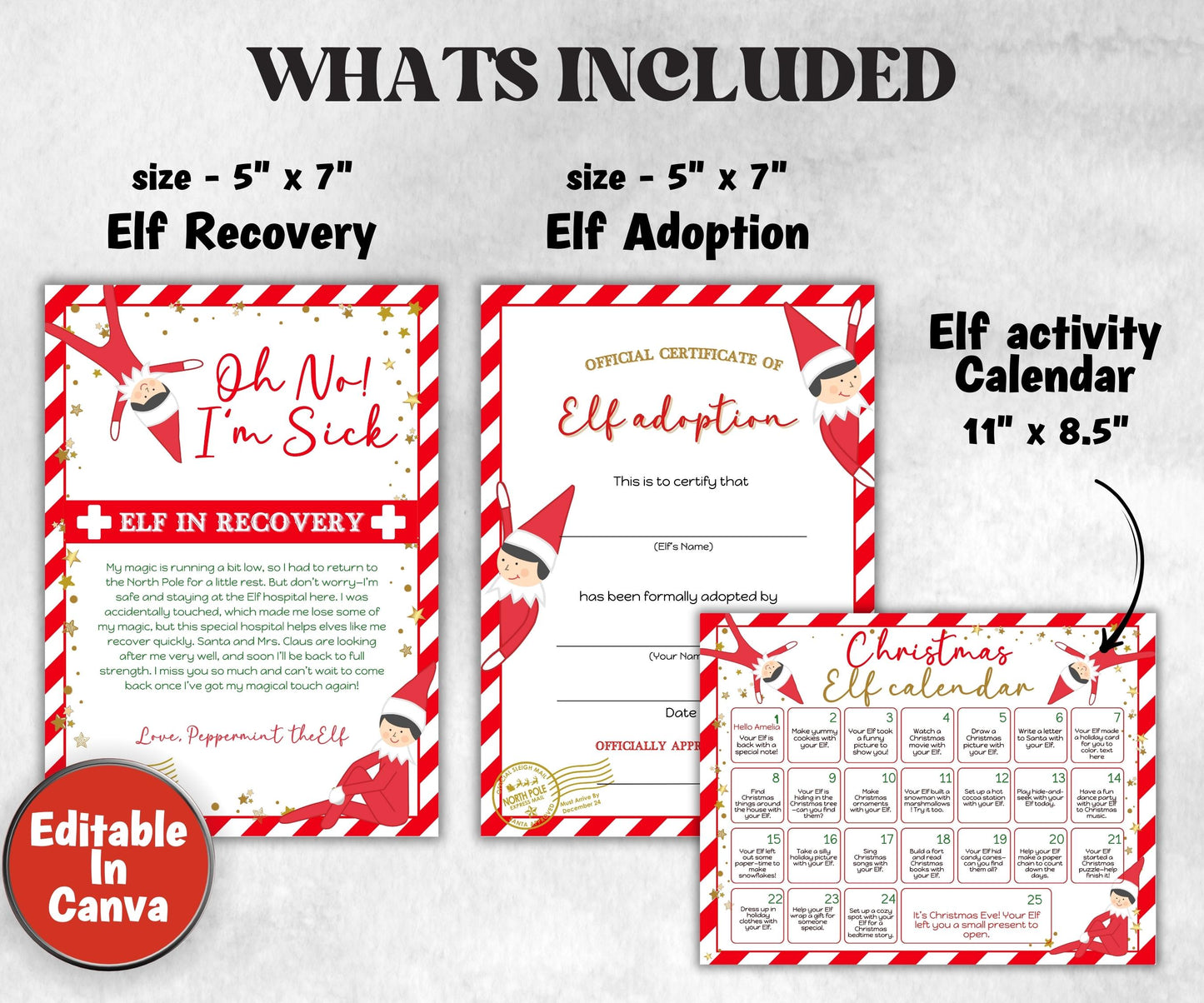 Christmas Elf arrival Bundle, Elf Arrival Letter, Printable Elf Kit, Elf warning Elf Notes, Elf Calendar, Elf Rule, Elf Adoption Certificate-Christmas -TheHustlingCatLady-Templates